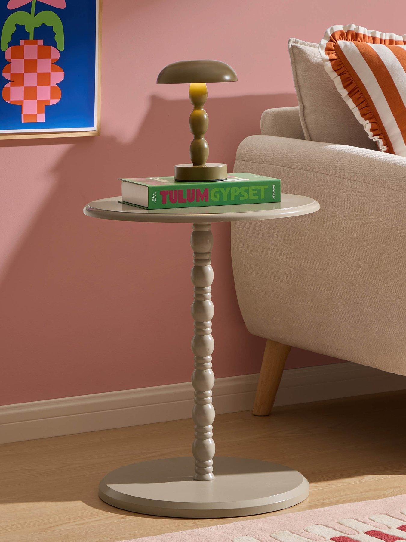 Image 1 of 4 of Dusk Bonnie Bobbin Side Table - Taupe