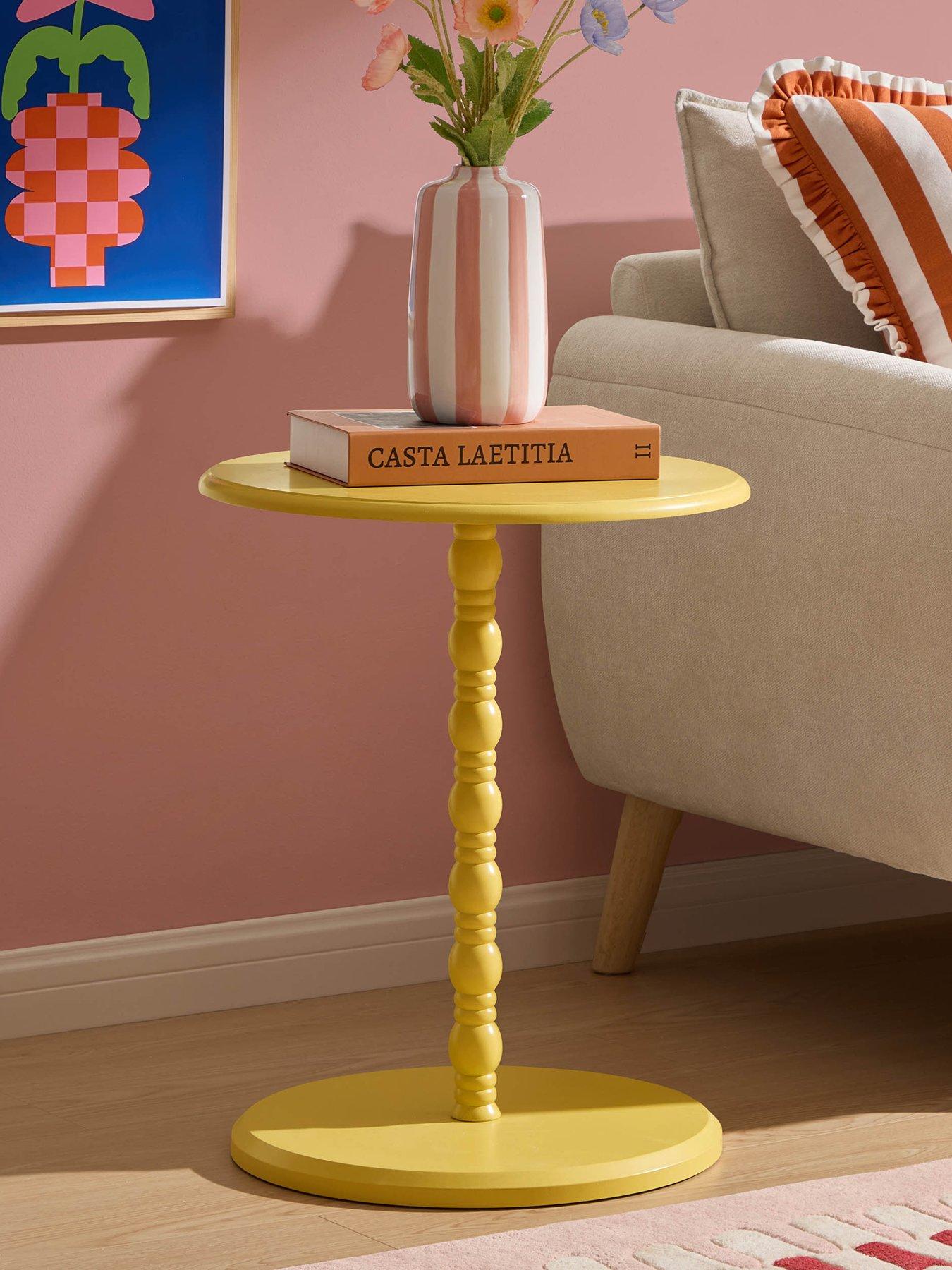 Image 1 of 4 of Dusk Bonnie Bobbin Side Table - Vibrant Yellow