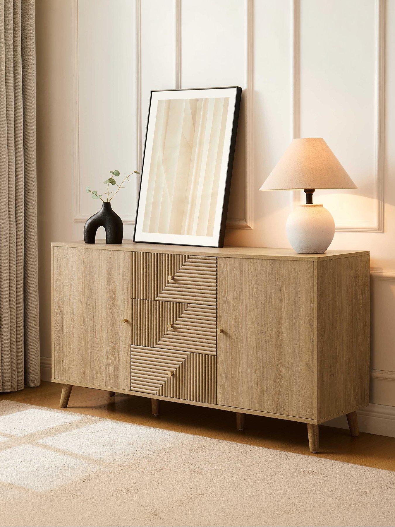 Image 1 of 5 of Dusk Dora Large Sideboard With Drawers - Light Wood