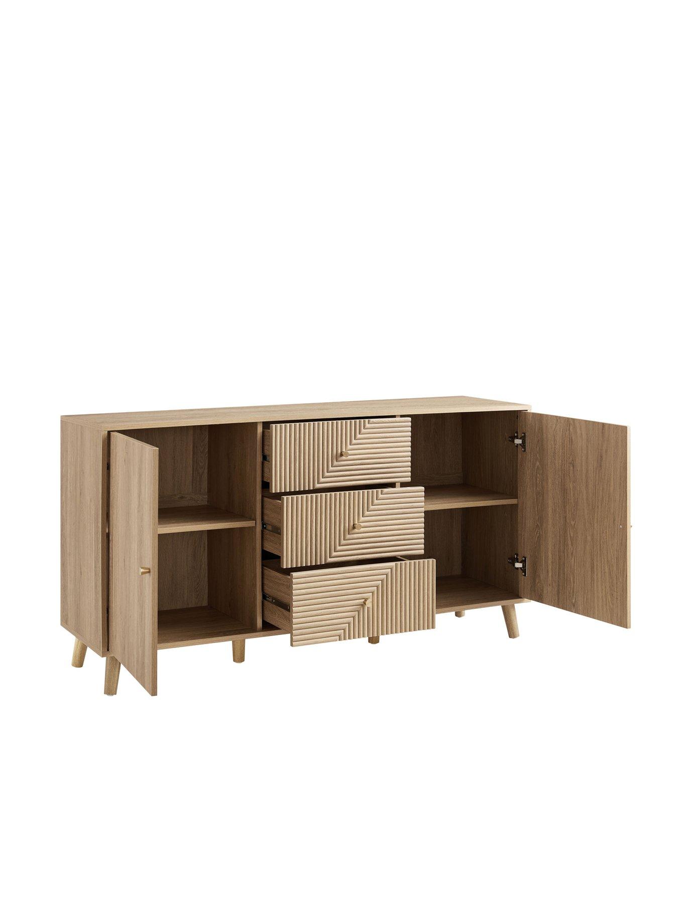 Image 3 of 5 of Dusk Dora Large Sideboard With Drawers - Light Wood