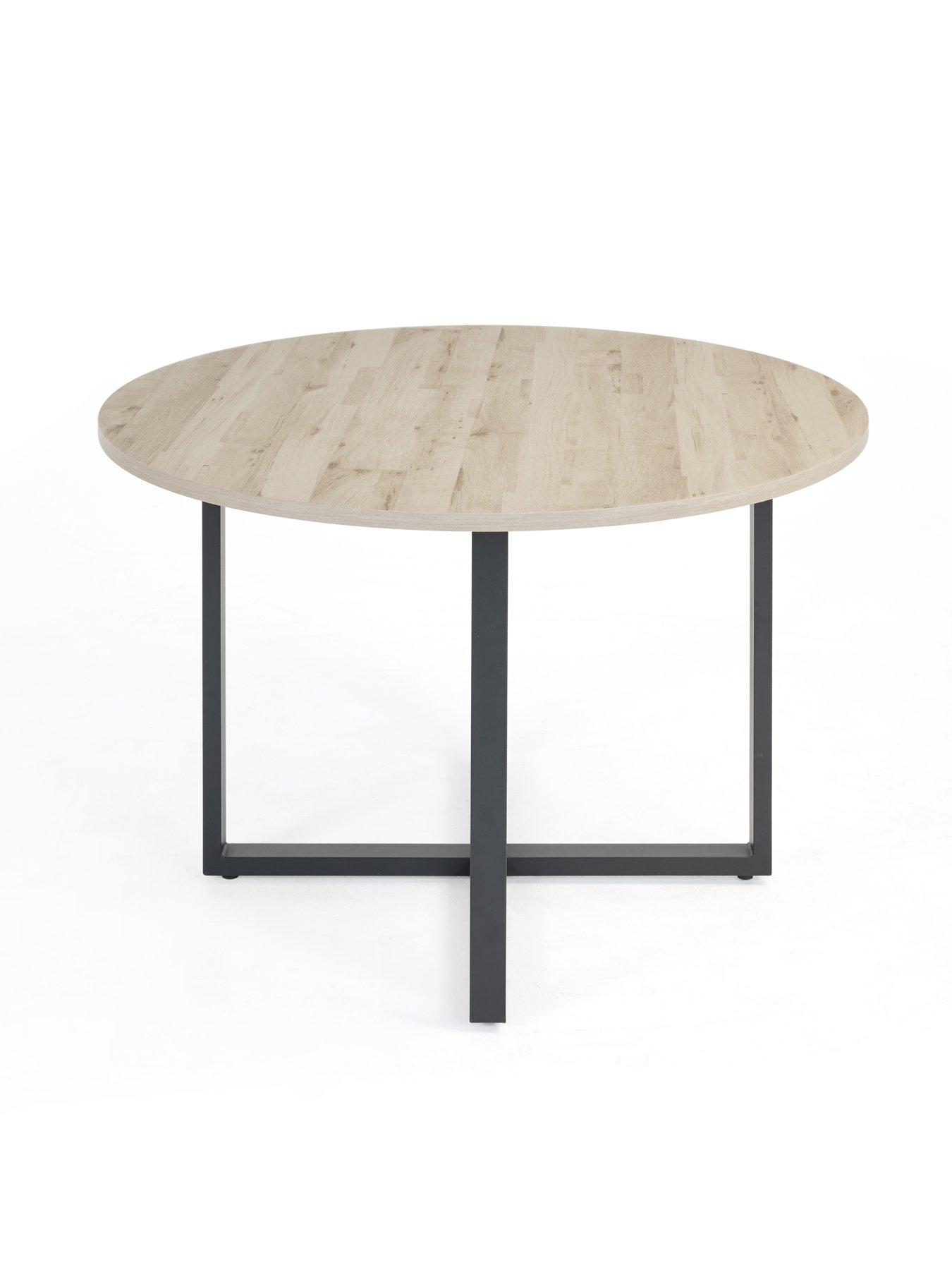 Image 3 of 7 of The Very Collection Harlem Grey Oak Round Dining Table With 4 Harlem Chairs - FSC&reg; Certified
