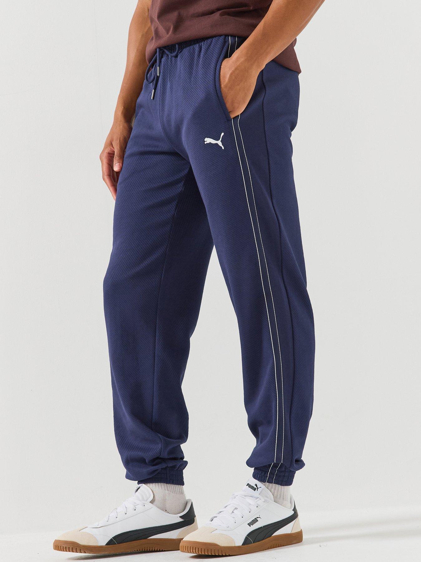 Image 1 of 4 of Puma Mens Drawcord Waist Tapered Jogging Bottoms - Navy