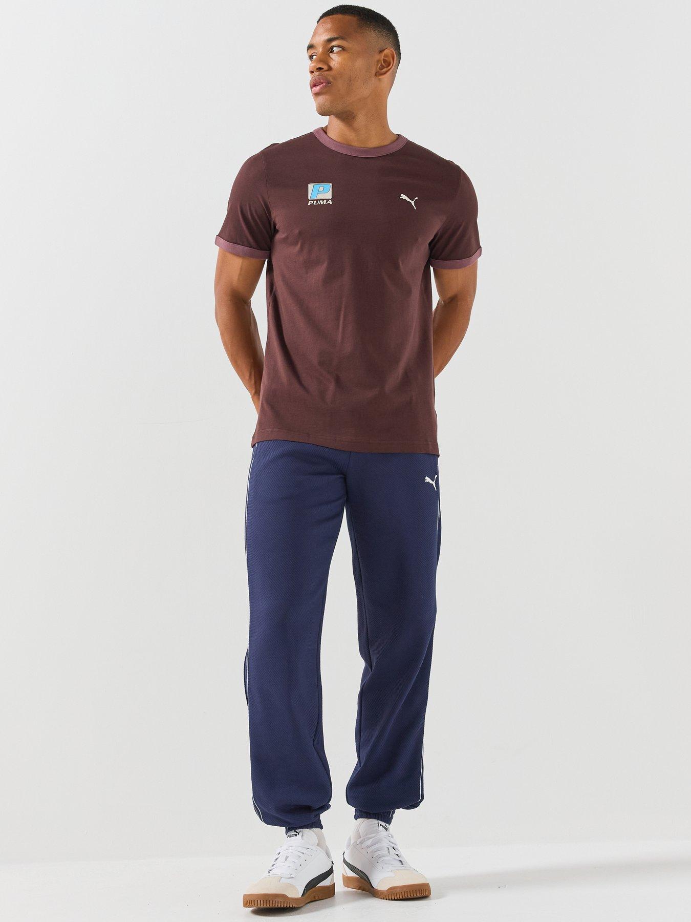 Image 3 of 4 of Puma Mens Drawcord Waist Tapered Jogging Bottoms - Navy
