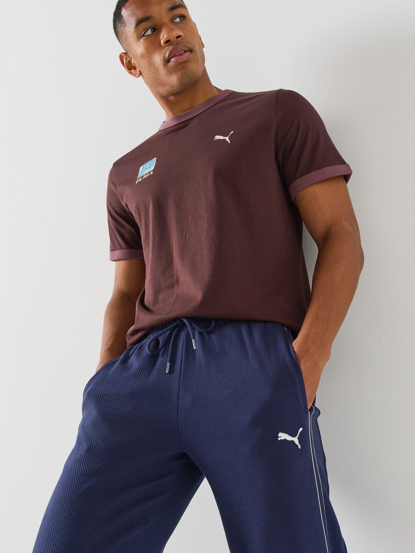 Image 4 of 4 of Puma Mens Drawcord Waist Tapered Jogging Bottoms - Navy