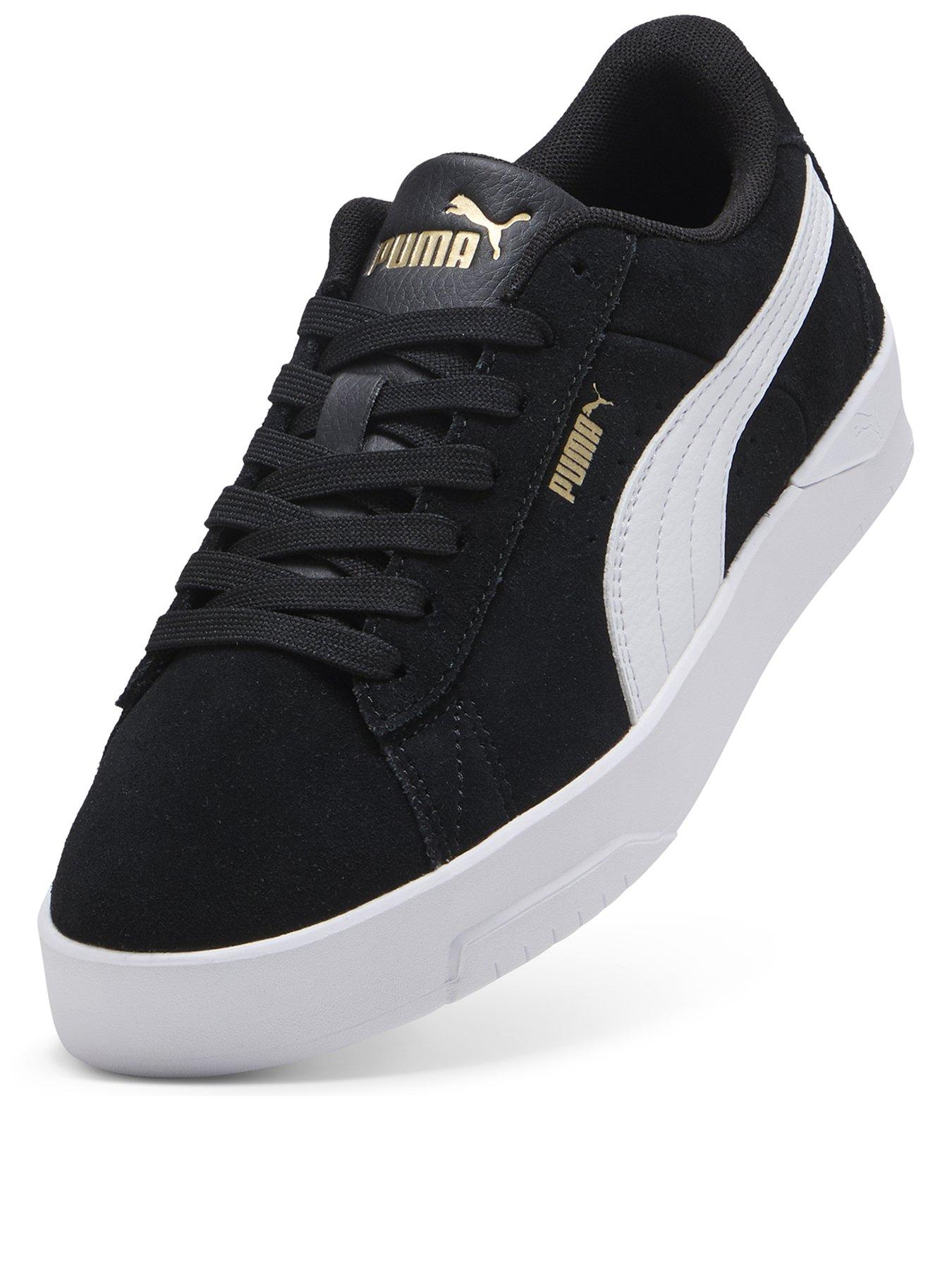 Image 2 of 6 of Puma Women's Jada Suede Lace-Up Low-Profile Trainers - Black