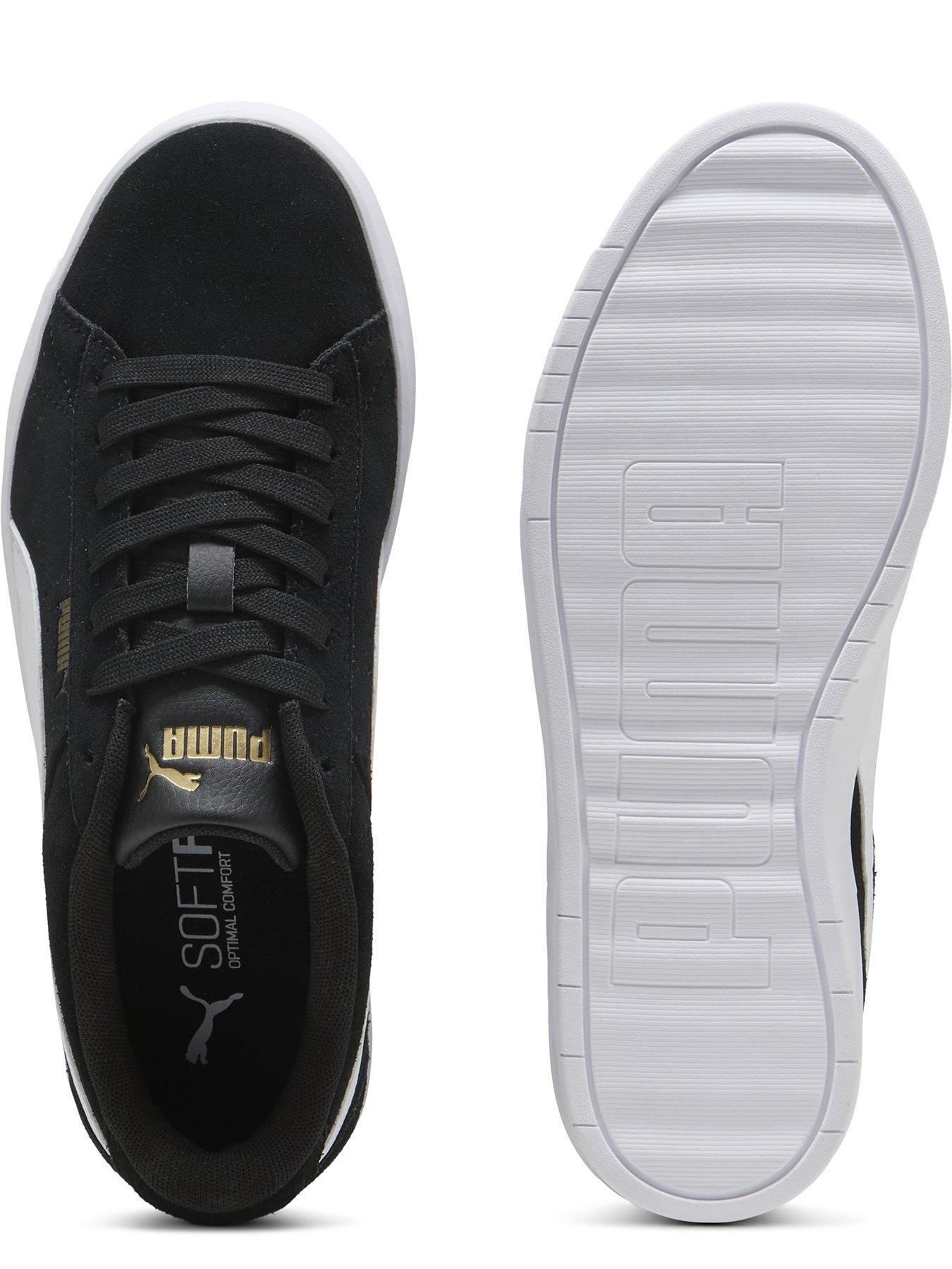 Image 4 of 6 of Puma Women's Jada Suede Lace-Up Low-Profile Trainers - Black