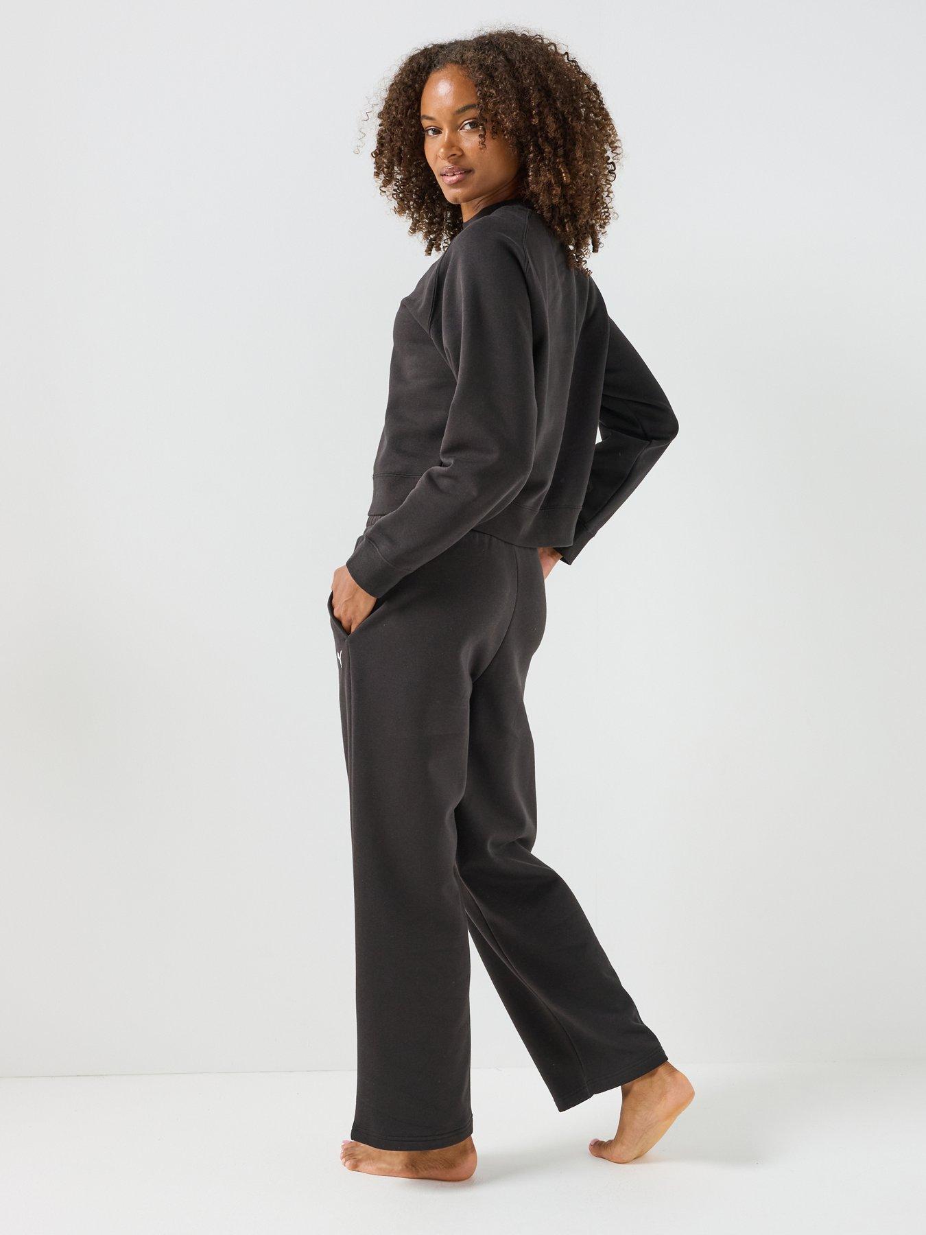Image 2 of 6 of Puma Womens Loungewear Fleece Sweat Standard Suit - Black