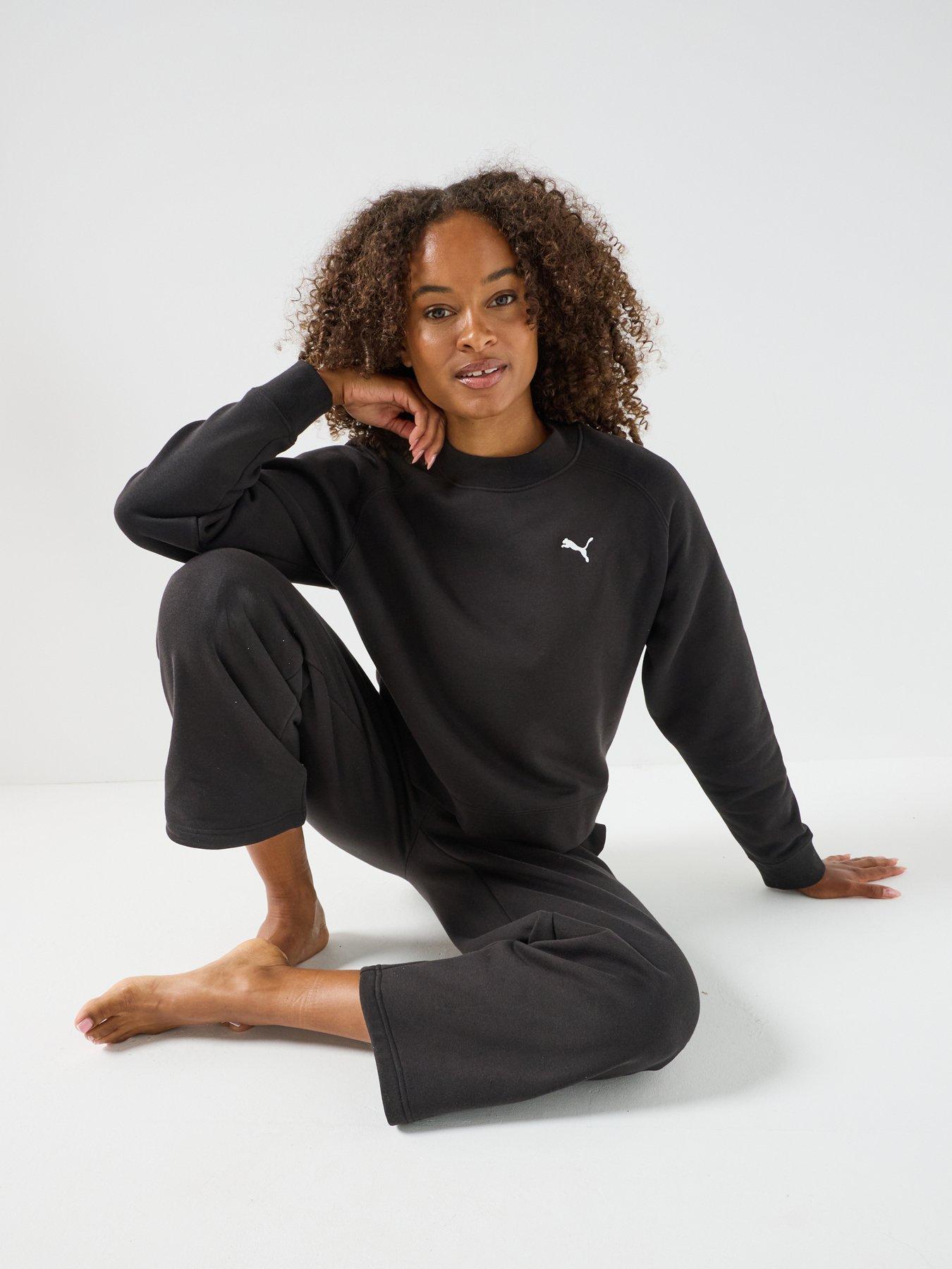 Image 3 of 6 of Puma Womens Loungewear Fleece Sweat Standard Suit - Black