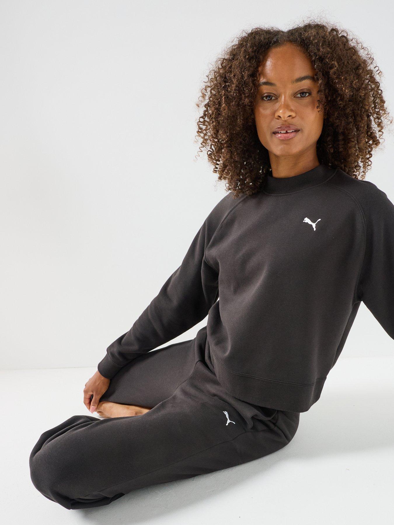 Image 4 of 6 of Puma Womens Loungewear Fleece Sweat Standard Suit - Black