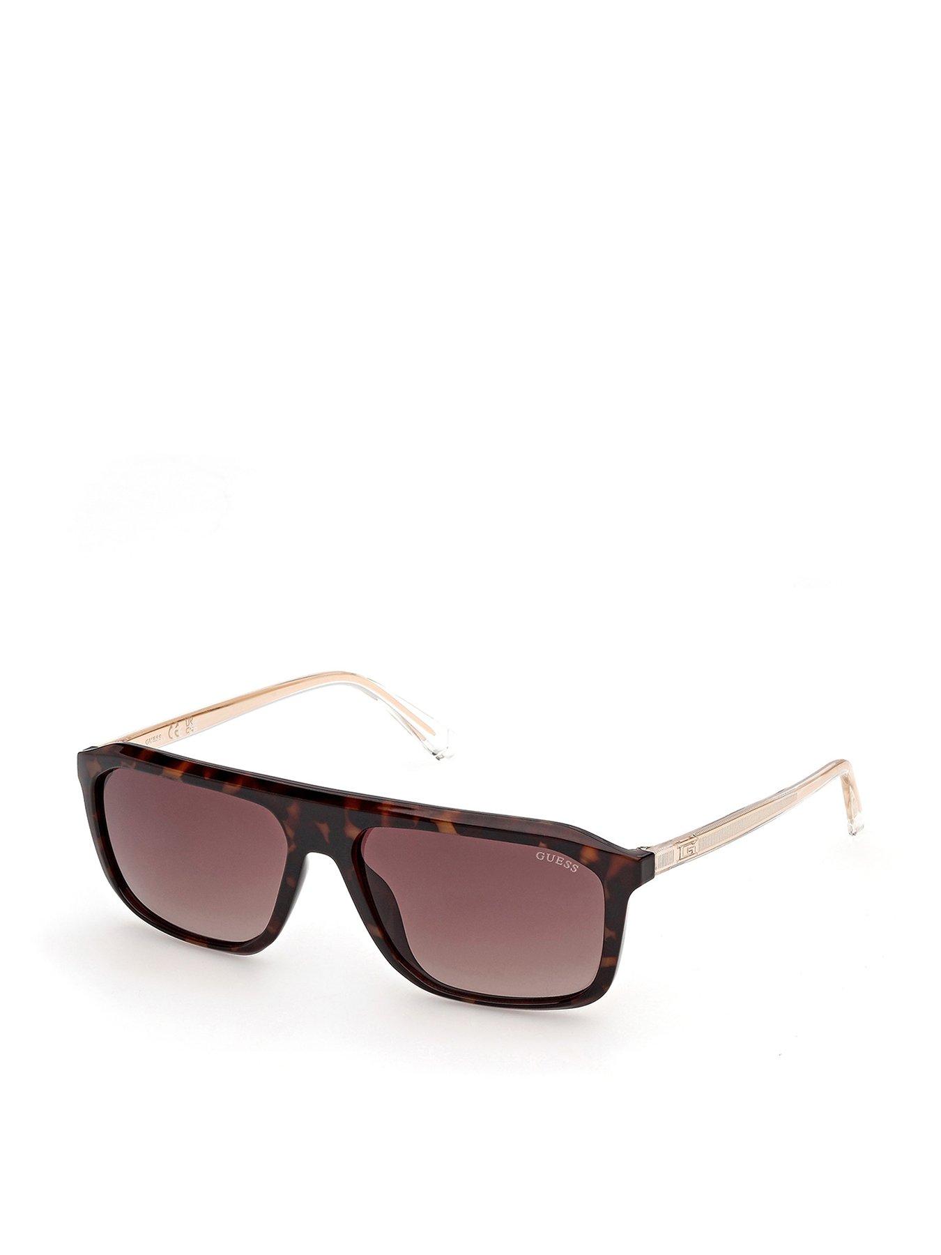 Image 1 of 6 of Guess Rectangular Sunglasses - Brown