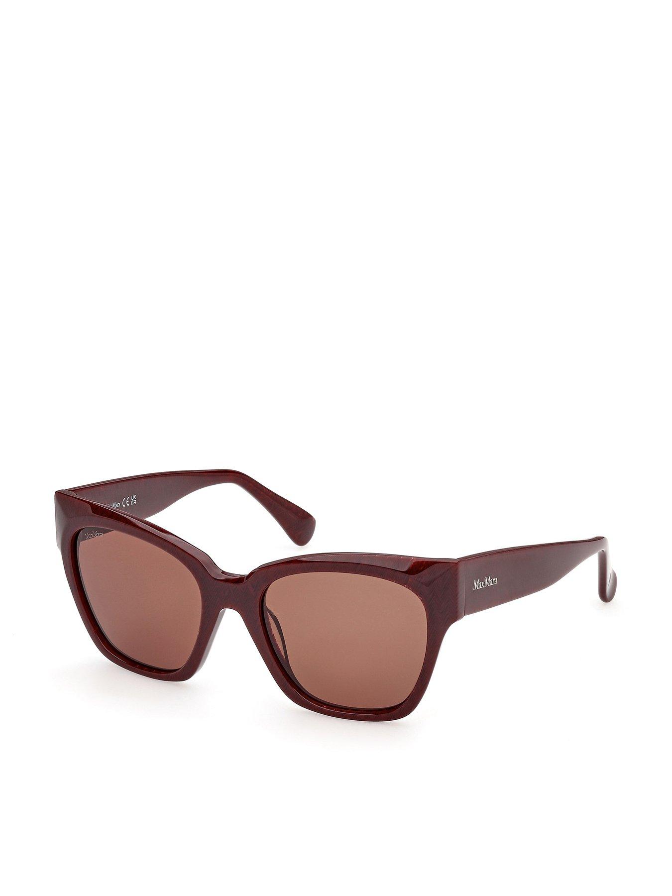 Max Mara Acetate Rectangular Sunglasses-brown