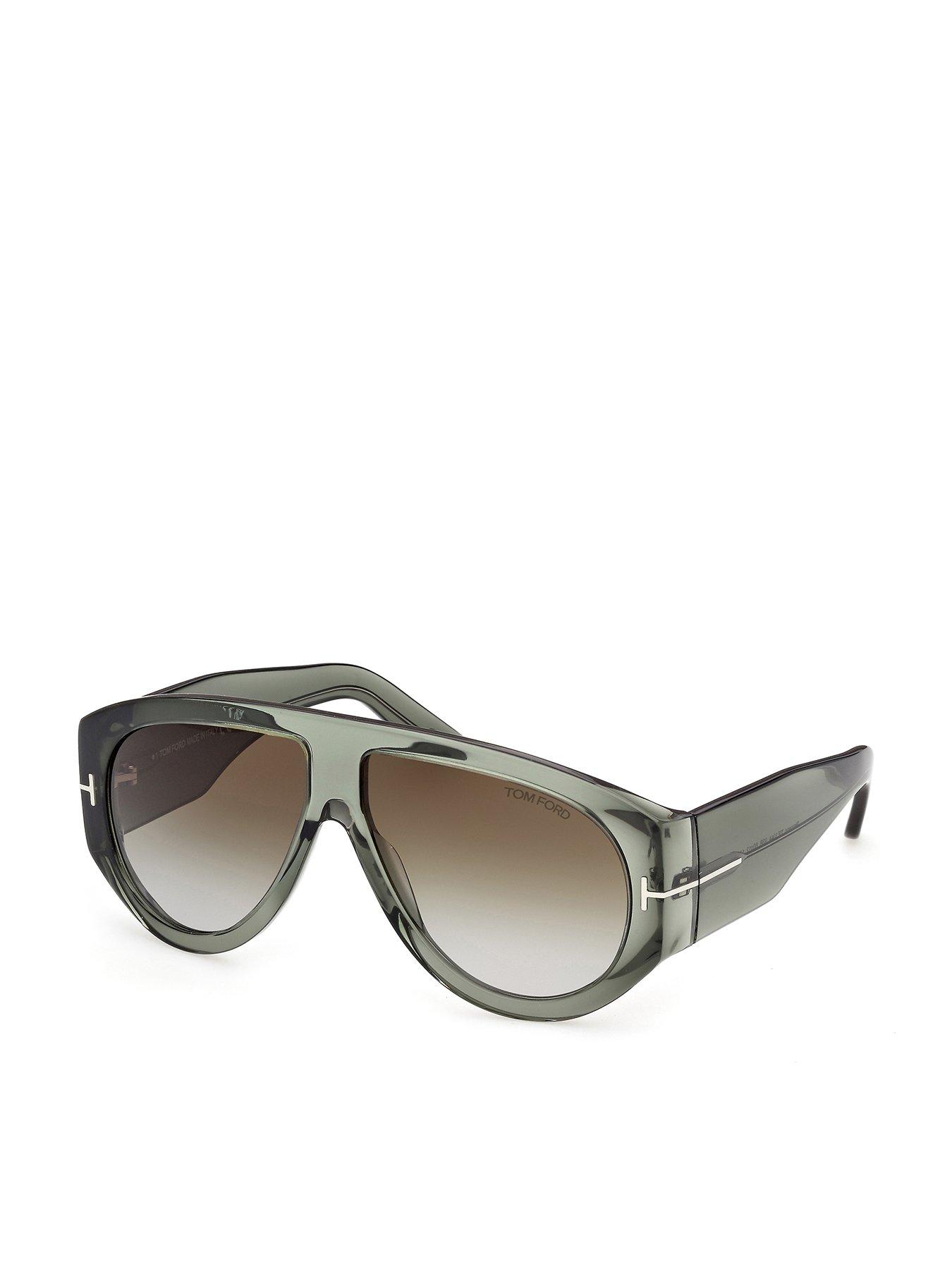 Image 1 of 6 of Tom Ford Bronson D Frame Acetate Sunglasses - Green