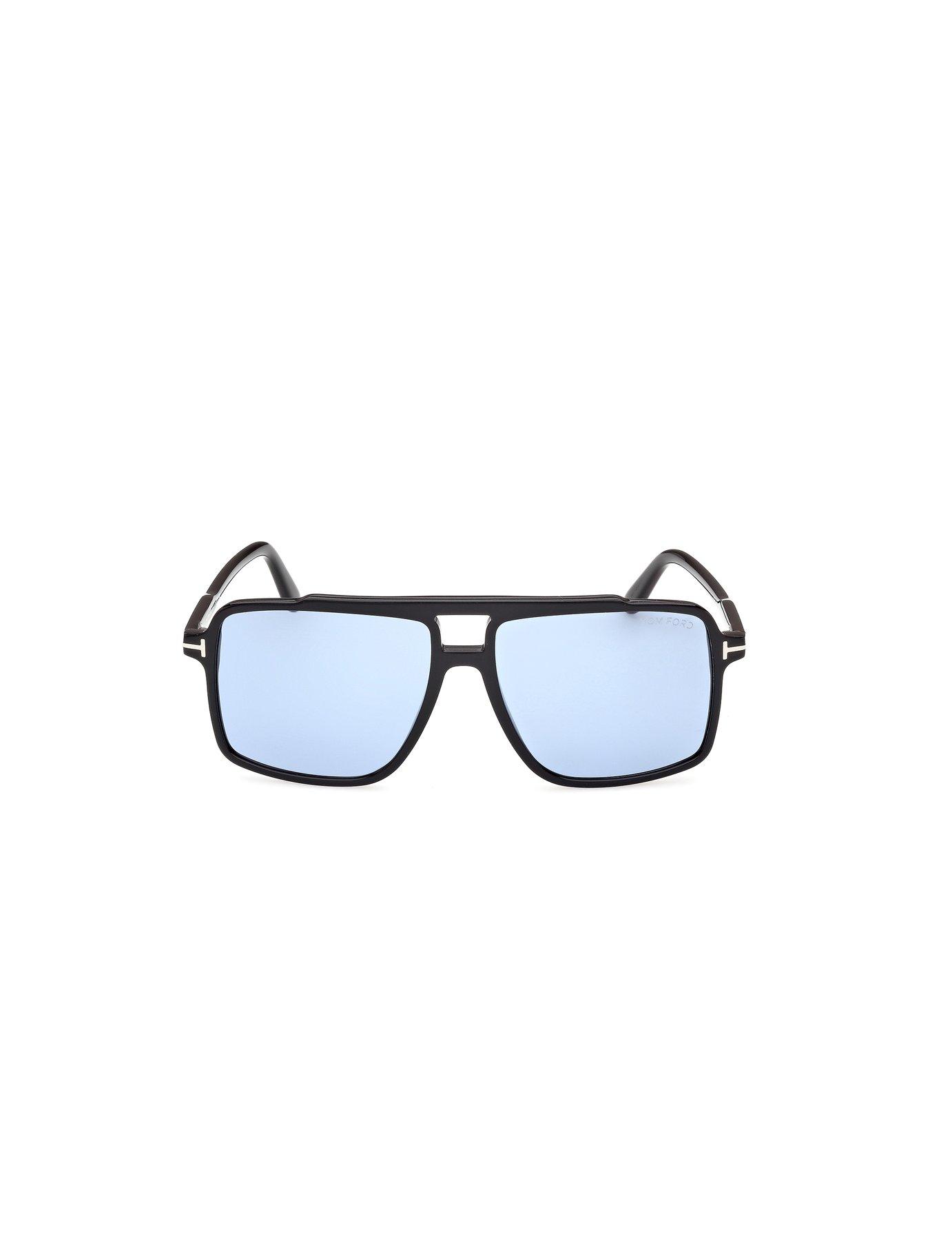 Image 3 of 6 of Tom Ford Kemp Acetate Navigator Sunglasses - Shiny Black