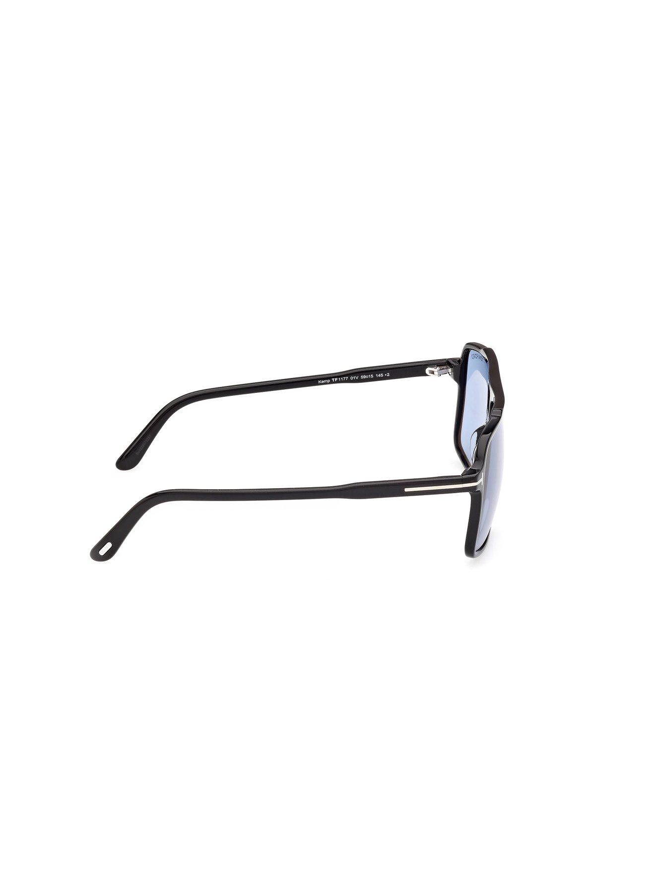 Image 4 of 6 of Tom Ford Kemp Acetate Navigator Sunglasses - Shiny Black