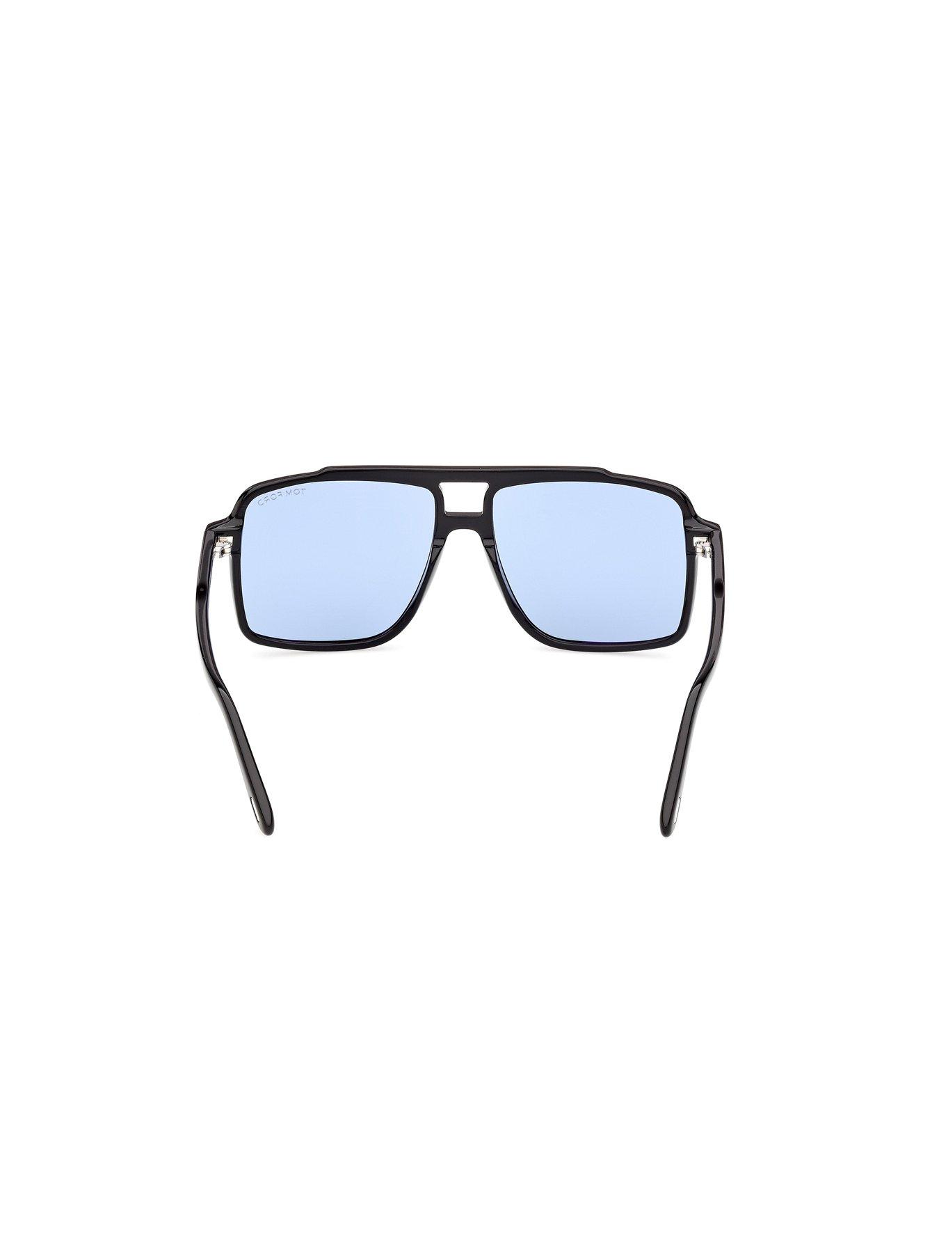 Image 6 of 6 of Tom Ford Kemp Acetate Navigator Sunglasses - Shiny Black
