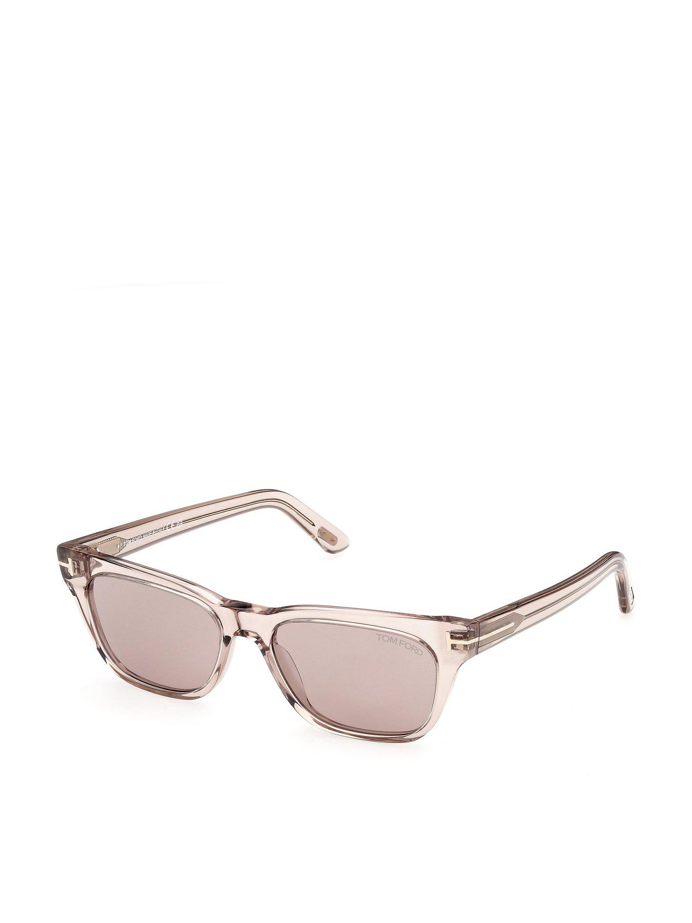 Tom Ford Penn Acetate Rectangular Sunglasses- Shiny Light Brown