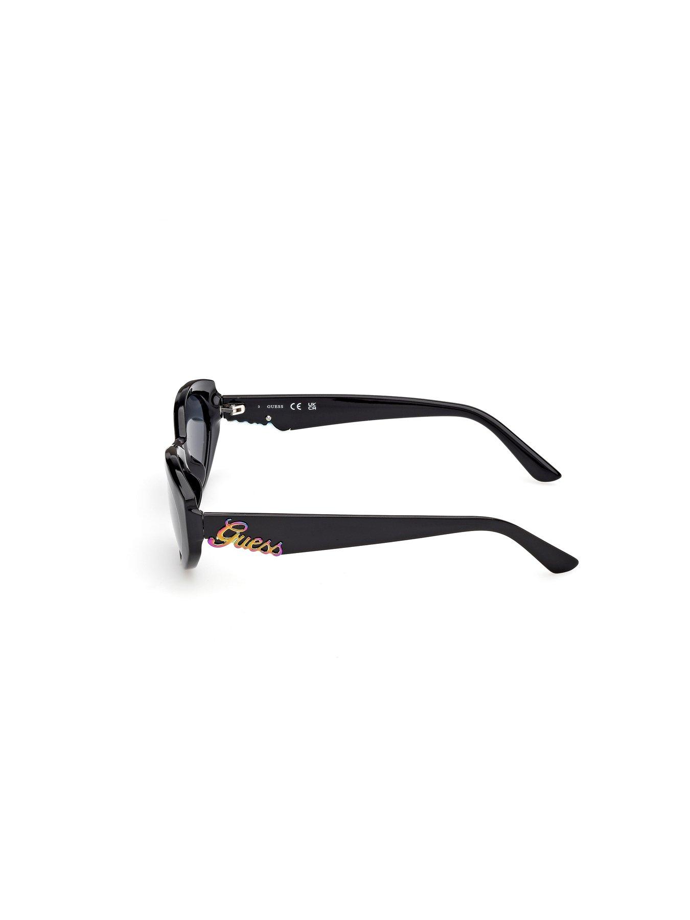 Image 2 of 6 of Guess Shiny Oval Sunglasses - Black