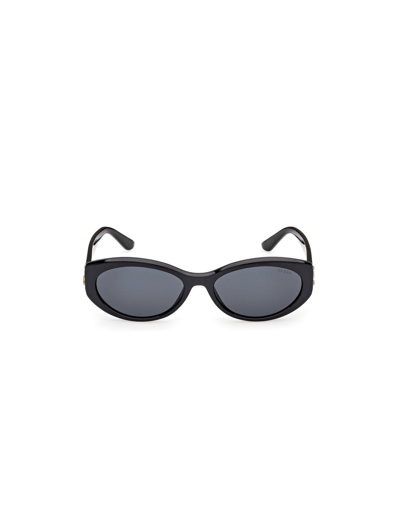 Image 3 of 6 of Guess Shiny Oval Sunglasses - Black