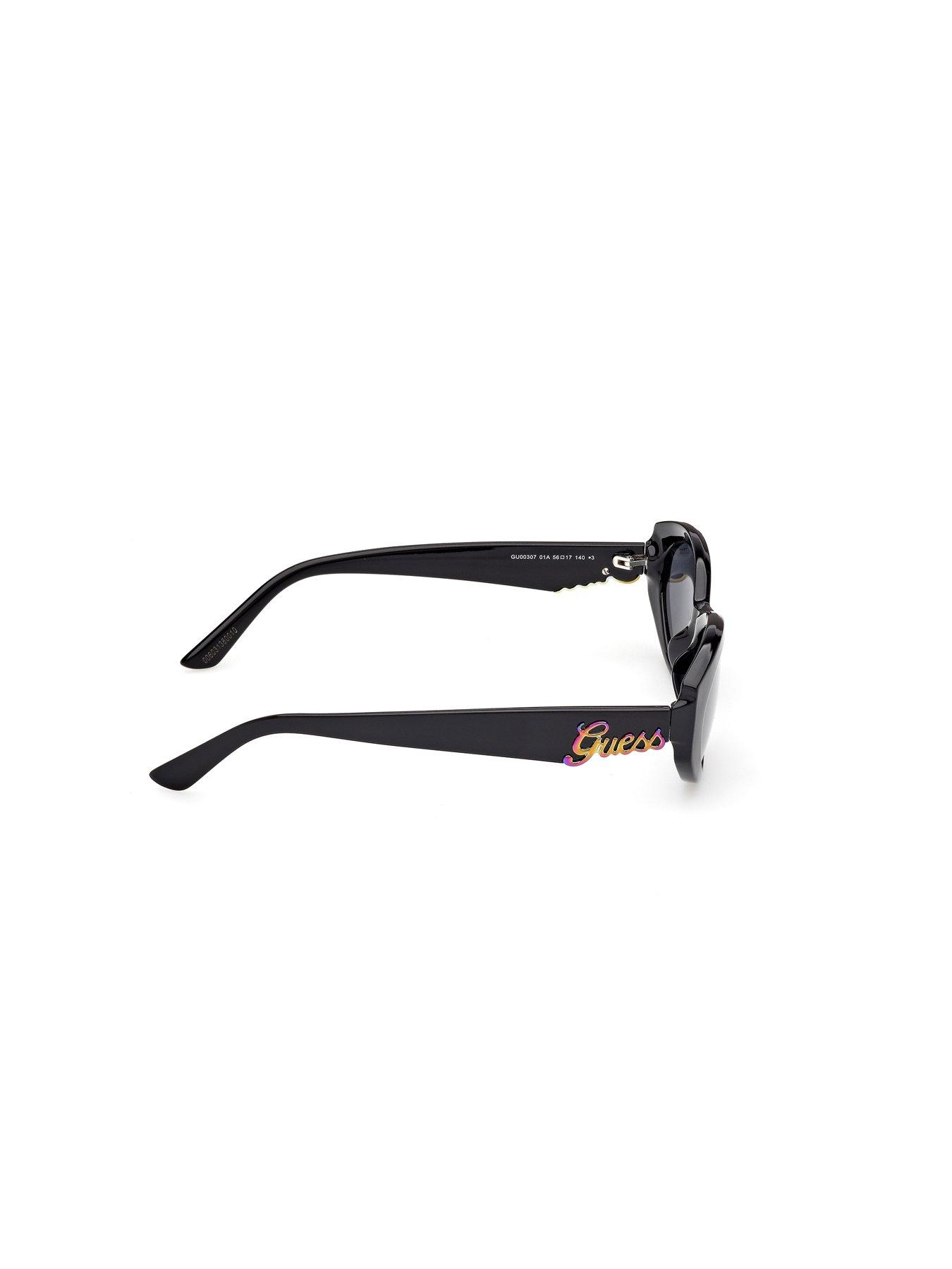 Image 4 of 6 of Guess Shiny Oval Sunglasses - Black