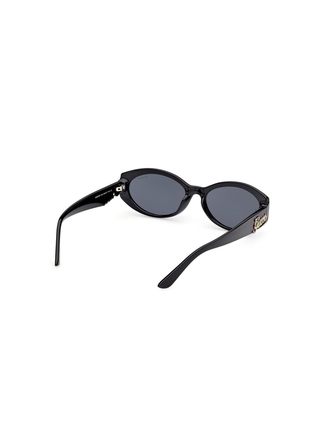 Image 5 of 6 of Guess Shiny Oval Sunglasses - Black