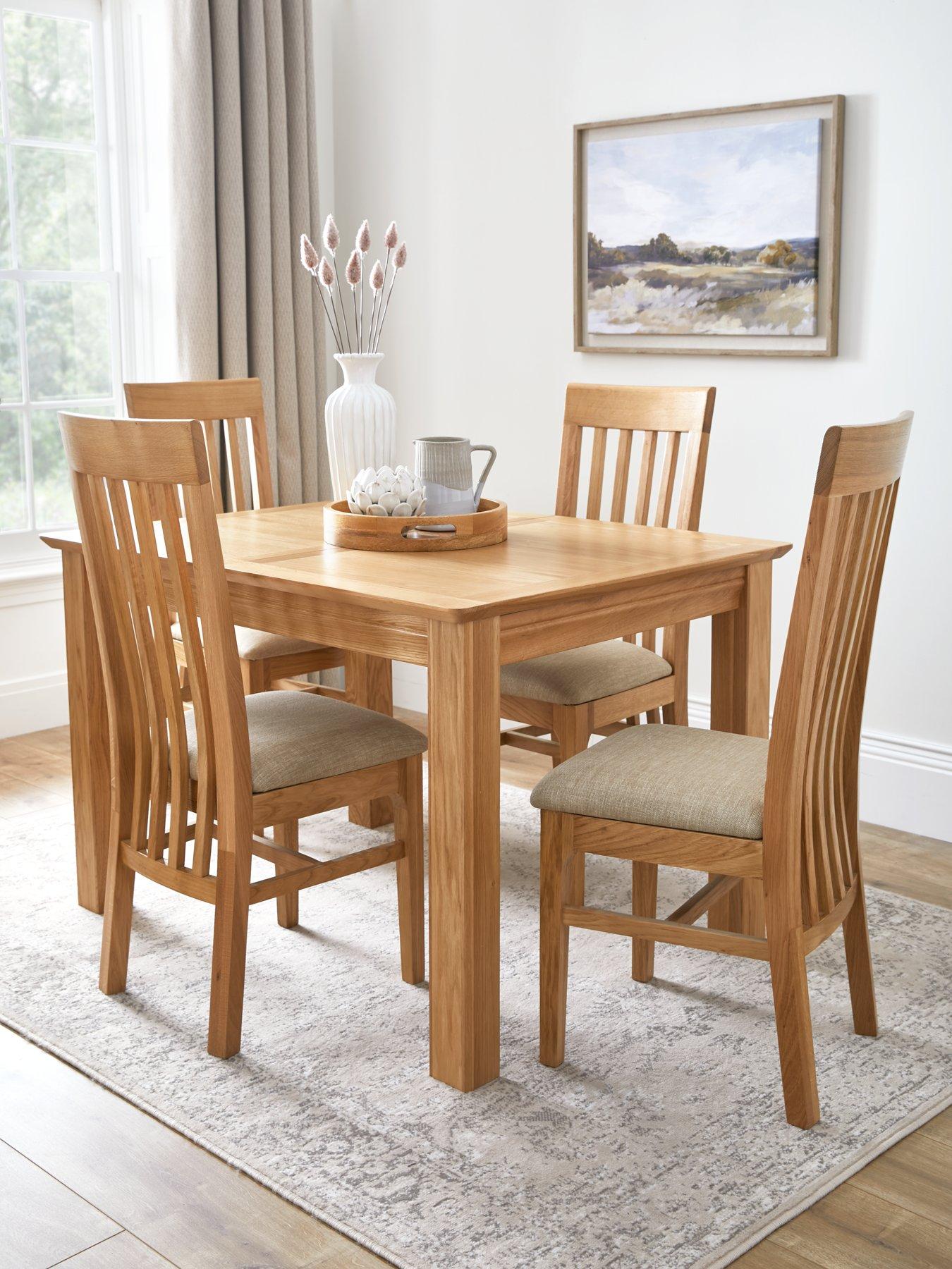 The Very Collection New Constance Extending 120cm - 160cm Dining Table & 4 New Constance Dining Chairs