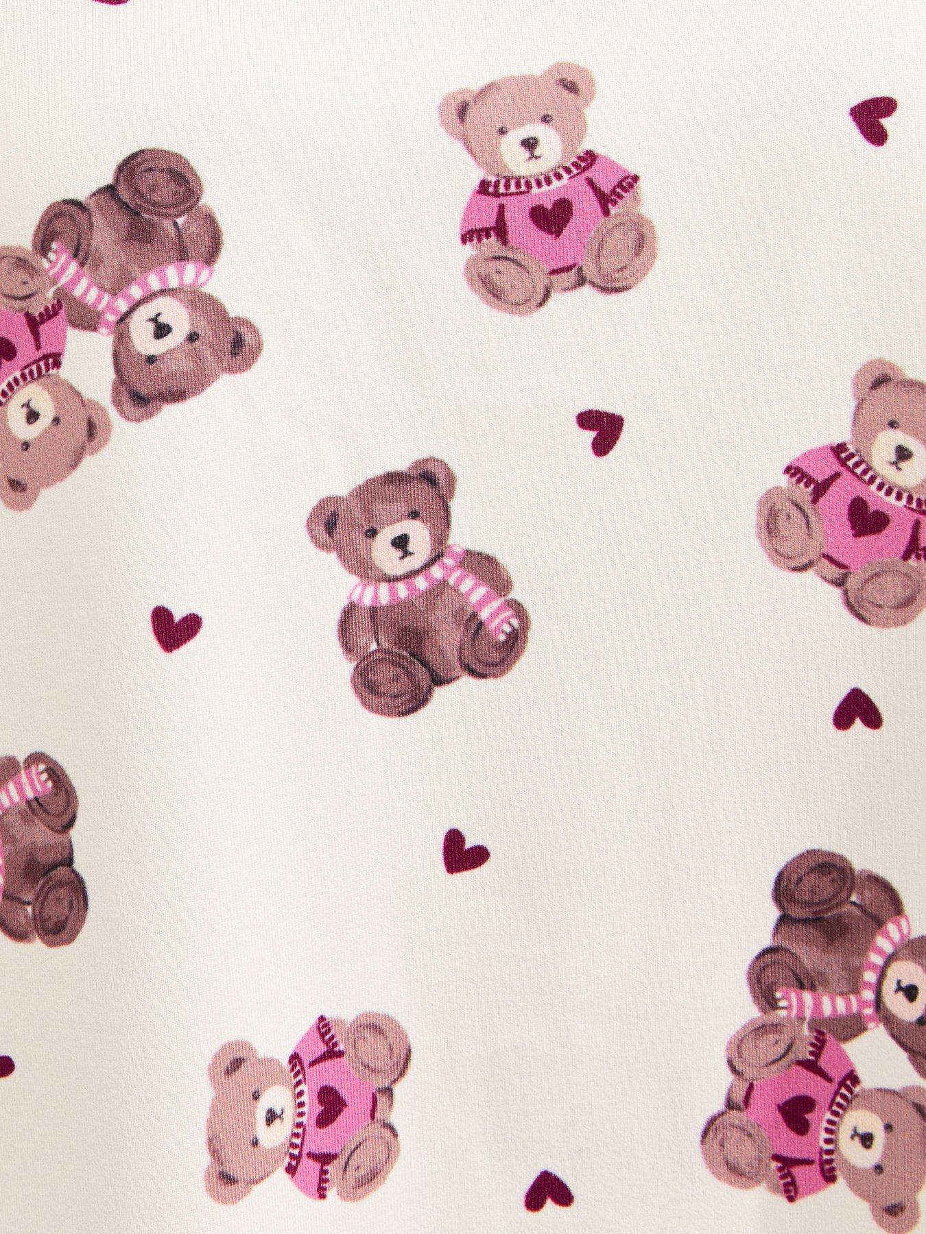 Image 6 of 6 of New Look 915 Girls Cream Teddy Bear T-shirt And Shorts Pyjama Set