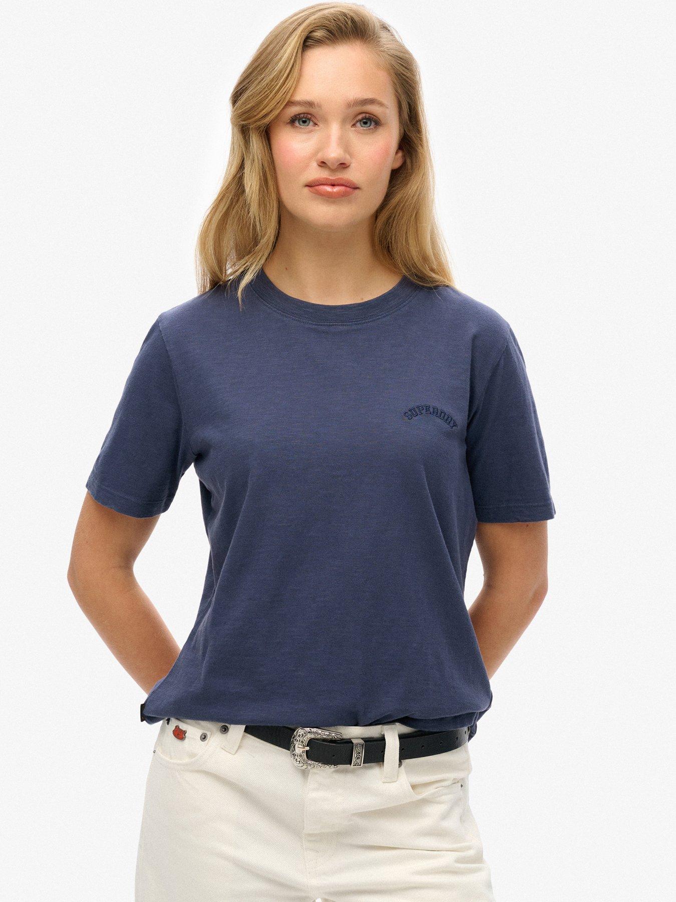 Superdry Essential Logo Washed T-Shirt - Classic Navy
