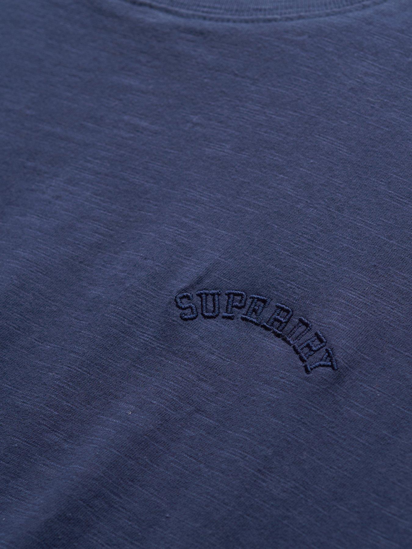 Image 5 of 5 of Superdry Essential Logo Washed T-Shirt - Classic Navy