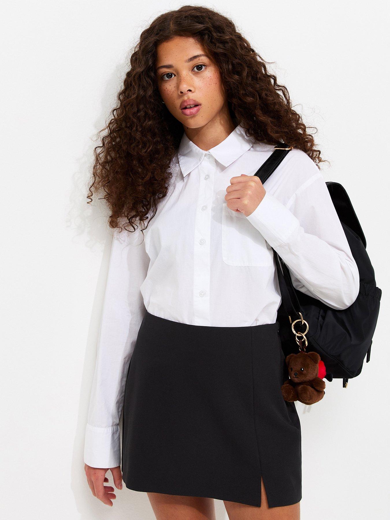 New Look 915 Girls Spit Hem School Skort - Black