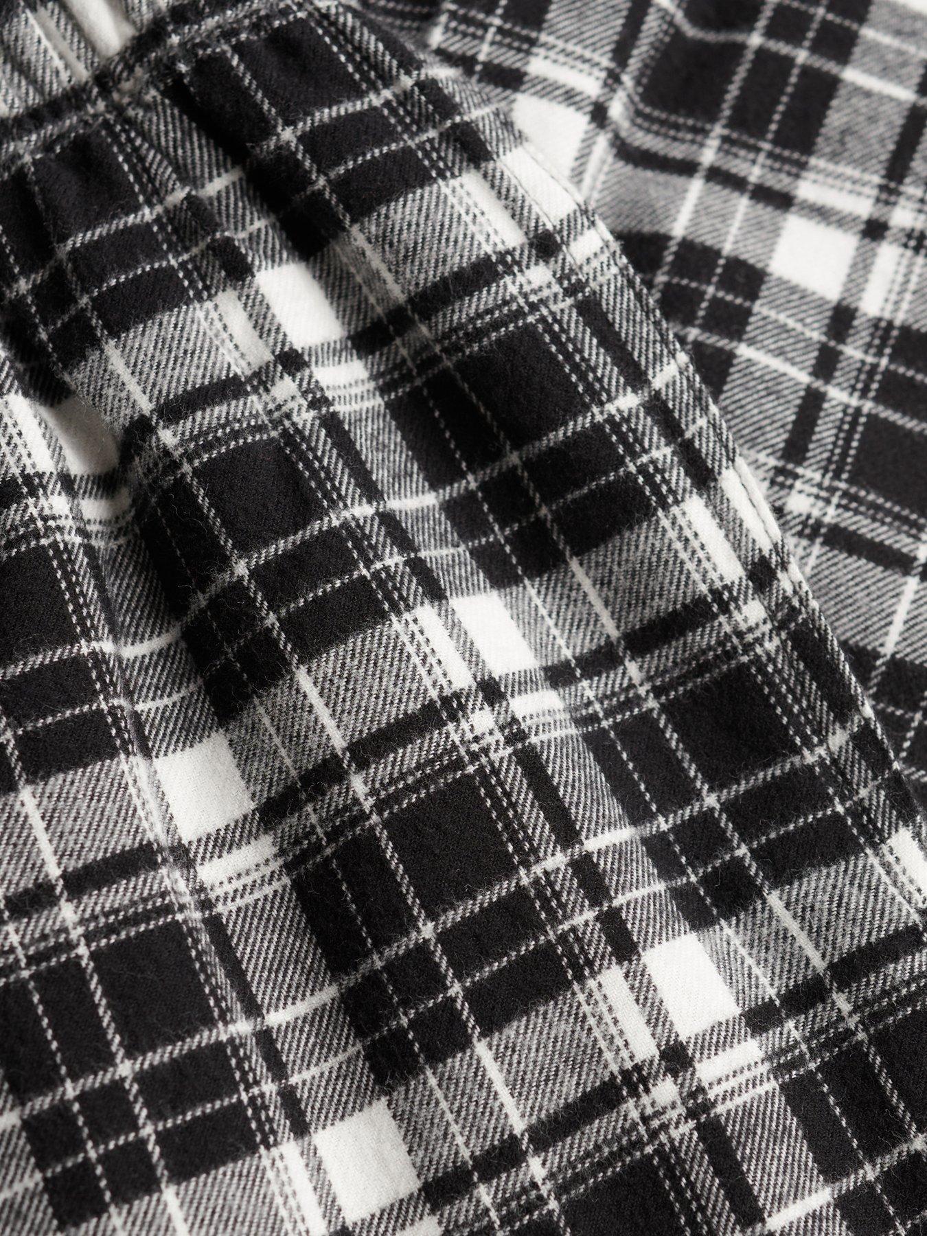 Image 7 of 7 of Superdry Cotton Check Elastic Trousers - Black
