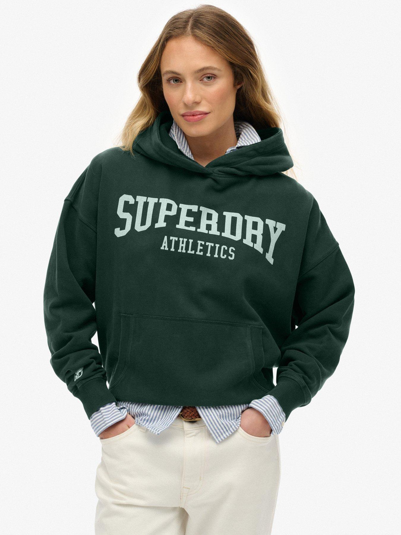 Image 1 of 6 of Superdry Athletic Essentials Relaxed Hoodie - Green