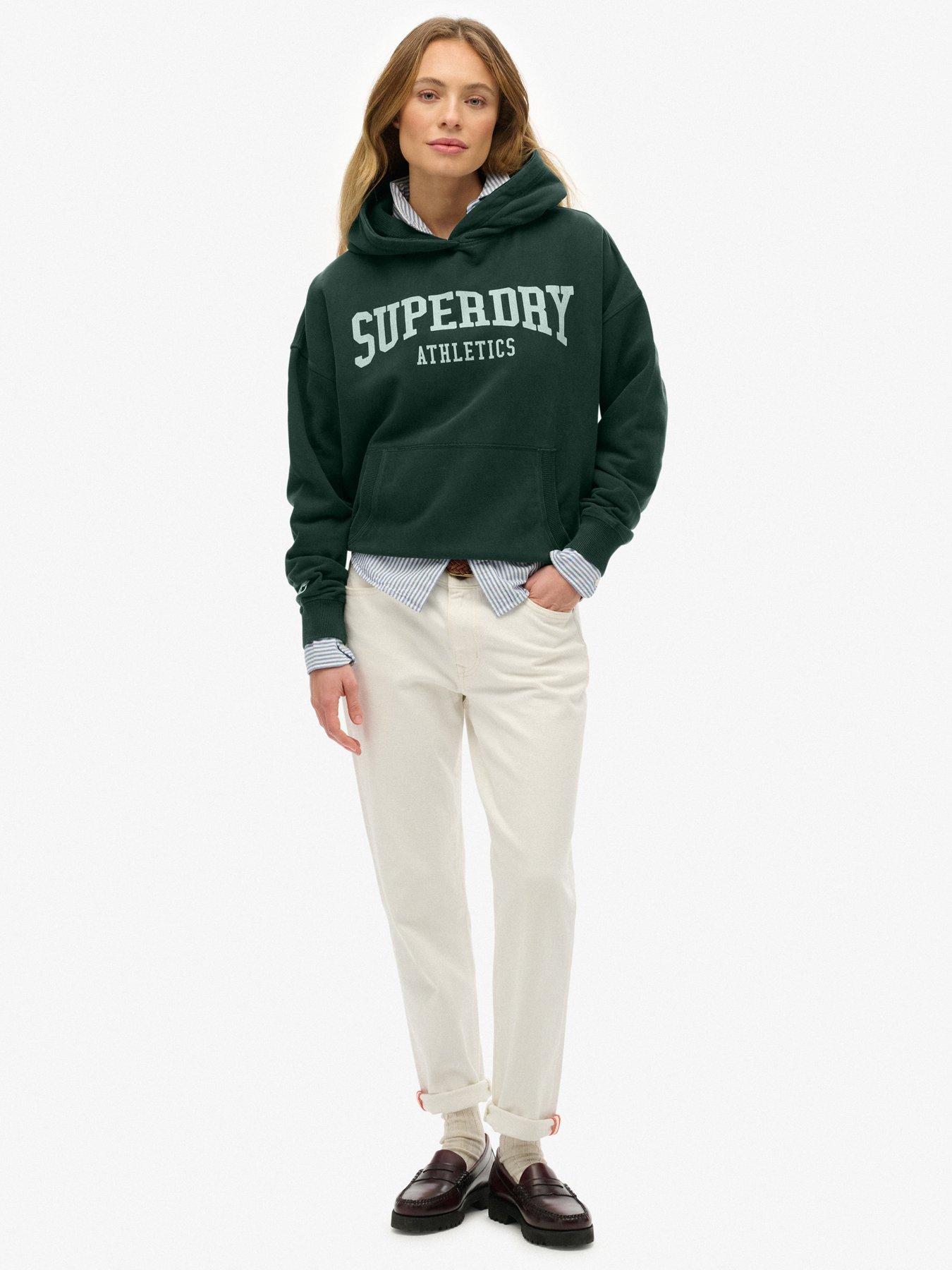 Image 3 of 6 of Superdry Athletic Essentials Relaxed Hoodie - Green