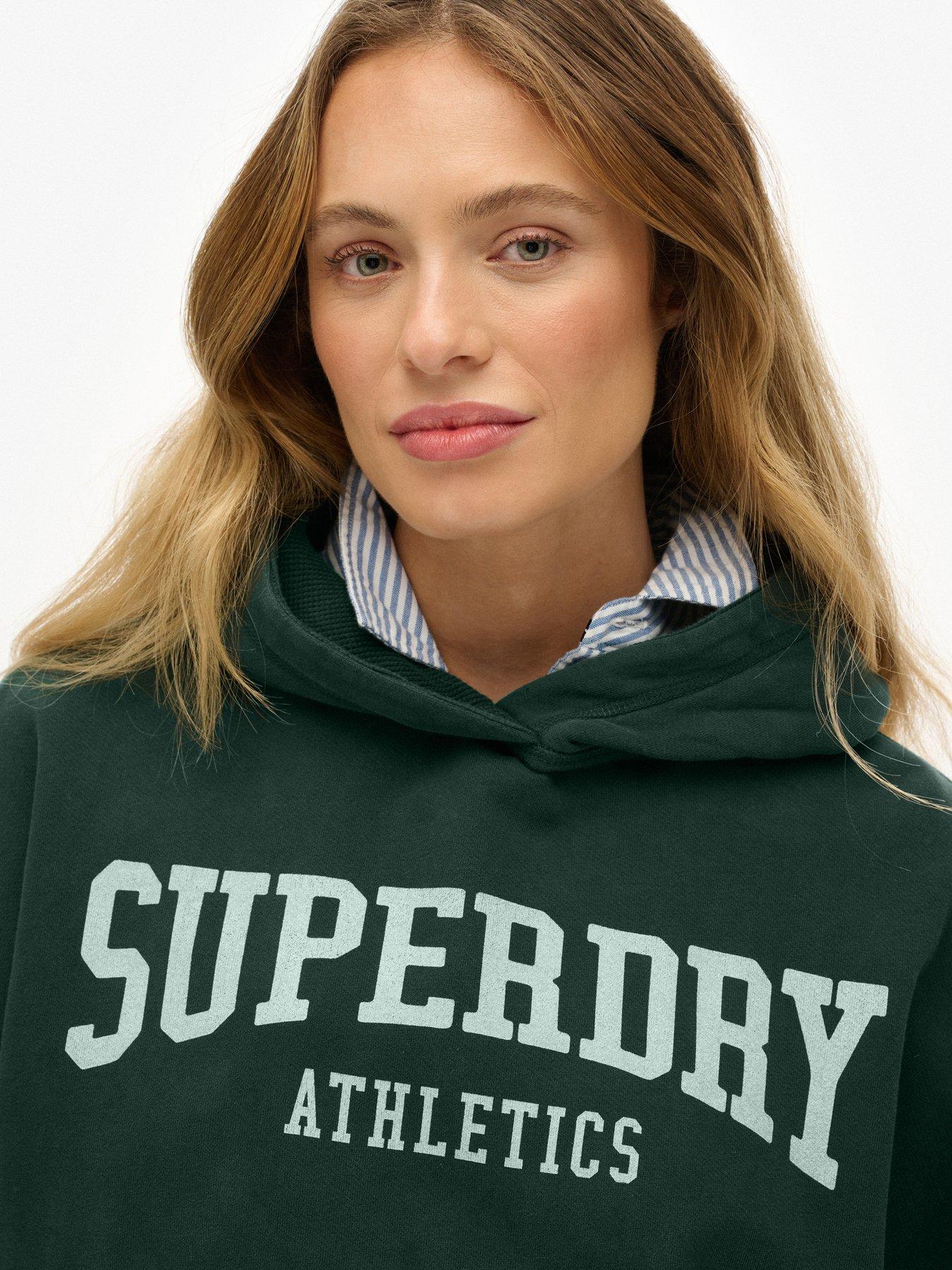 Image 4 of 6 of Superdry Athletic Essentials Relaxed Hoodie - Green