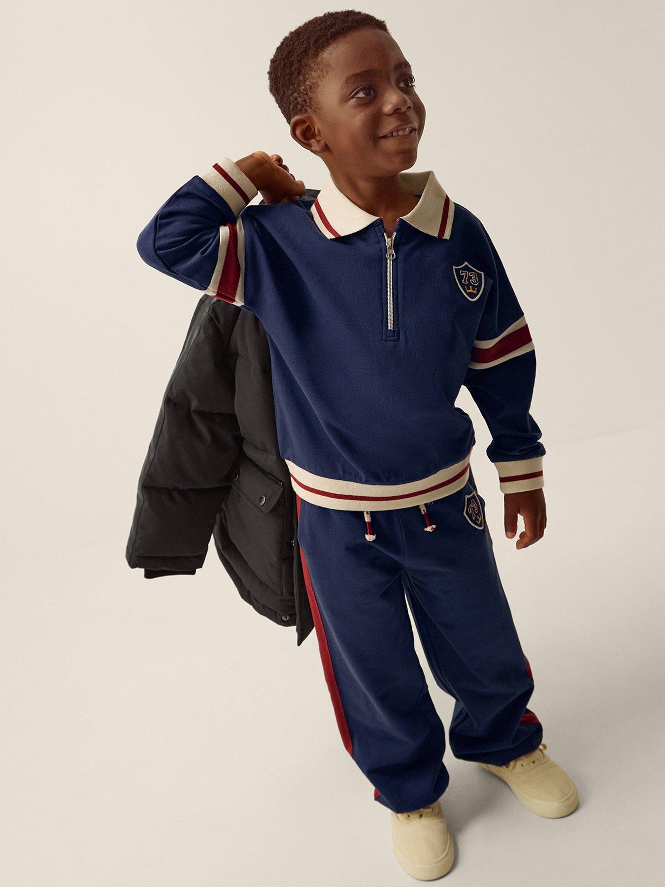 Monsoon Boys Half Zip Sweat Set - Navy