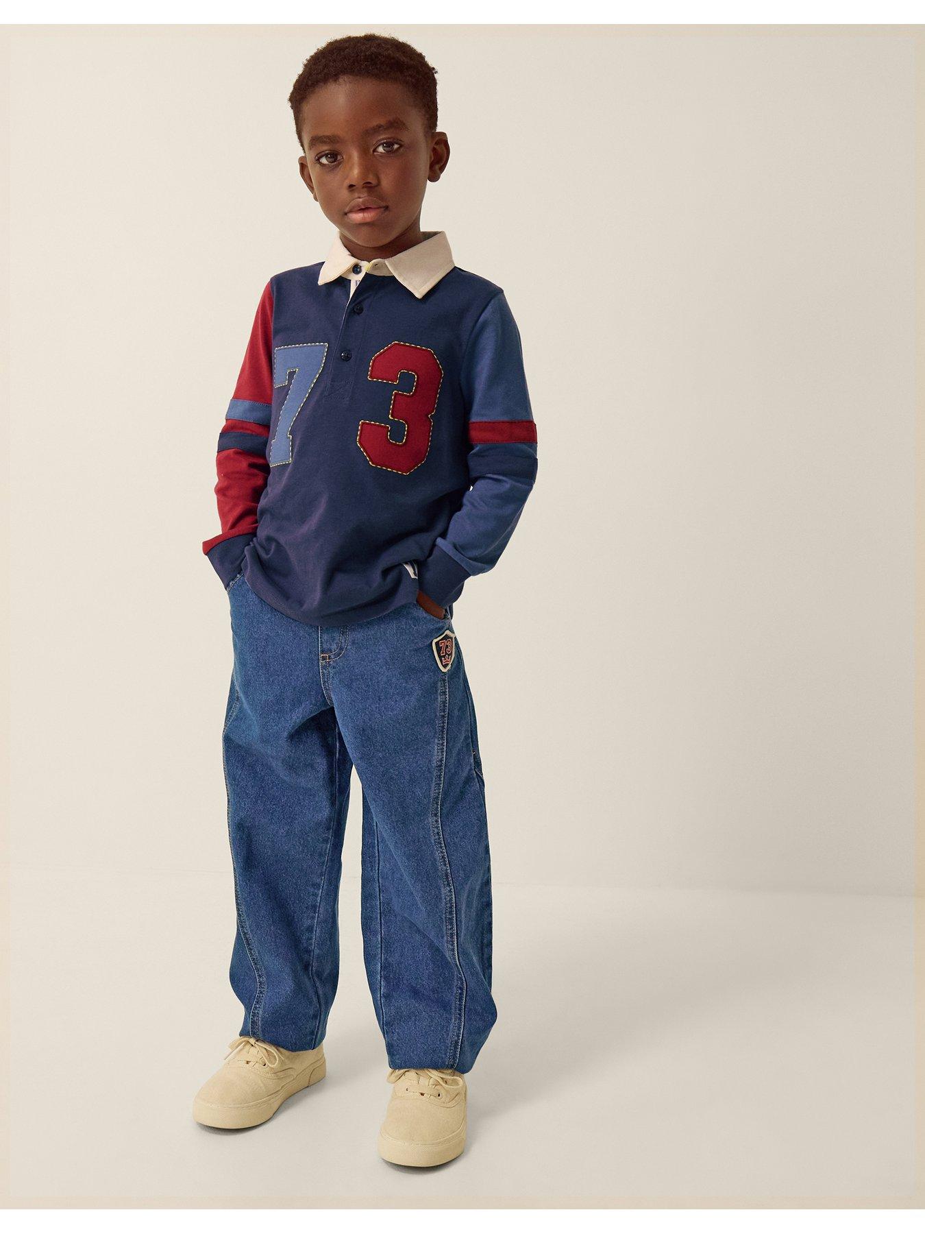 Monsoon Boys Barrel Leg Jeans - Blue