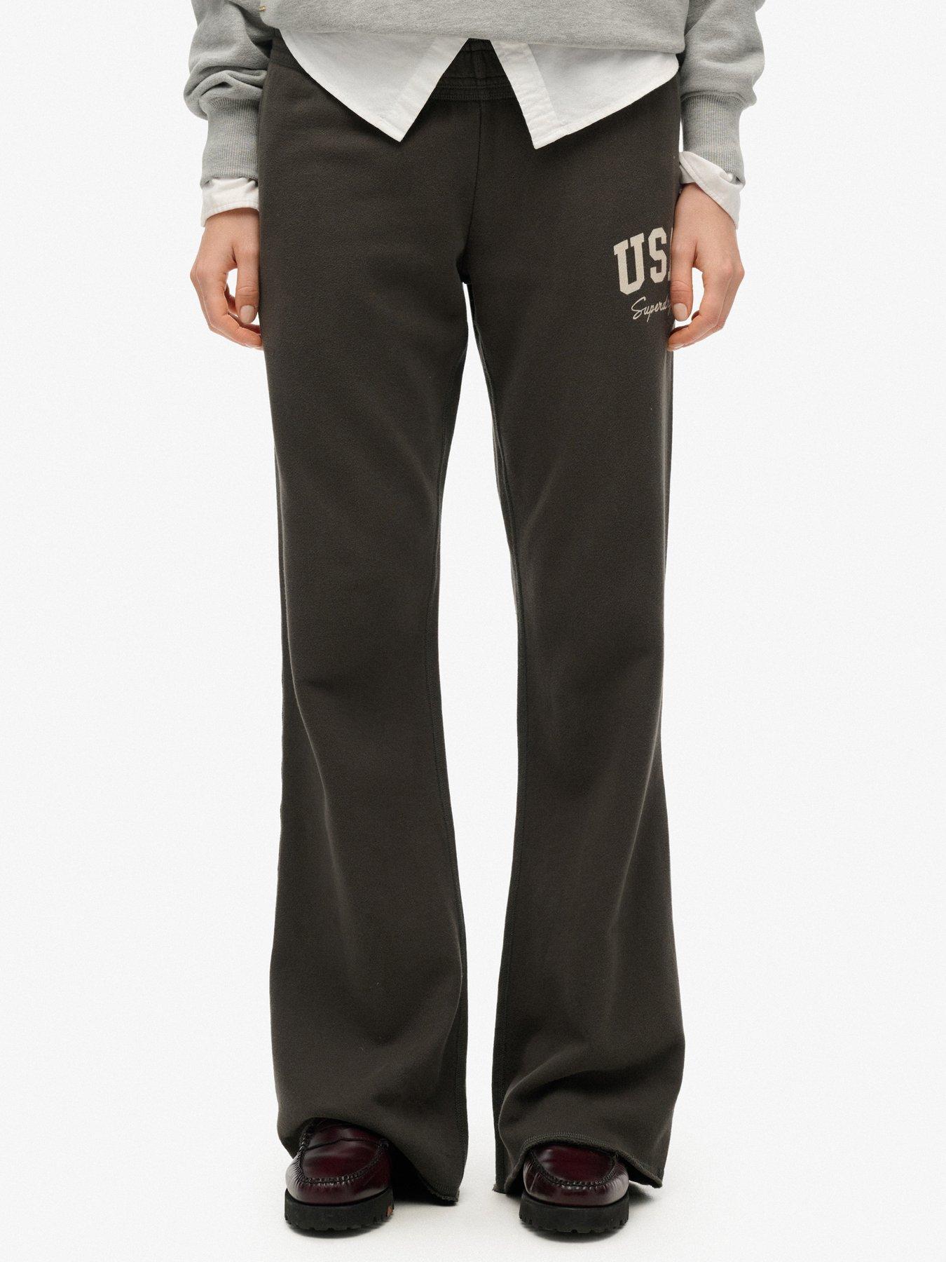 Superdry Athletic Essentials Low Rise Flare Joggers - Grey