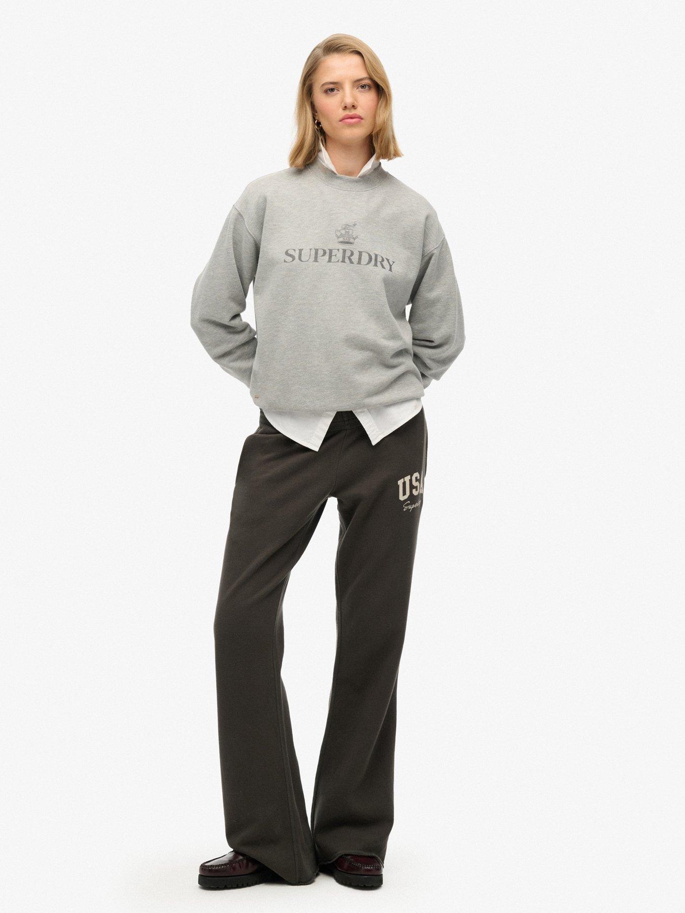 Image 3 of 6 of Superdry Athletic Essentials Low Rise Flare Joggers - Grey