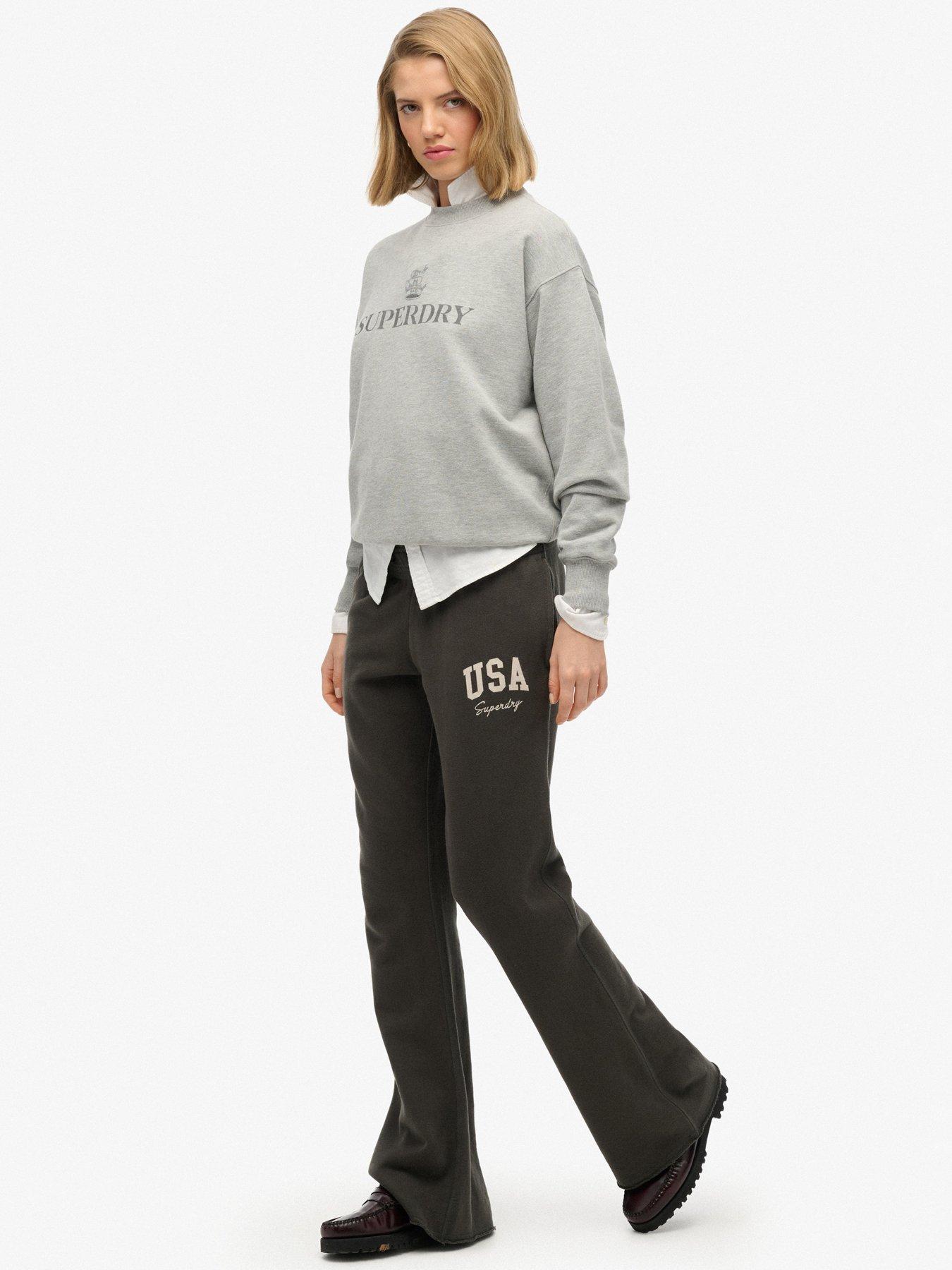 Image 4 of 6 of Superdry Athletic Essentials Low Rise Flare Joggers - Grey