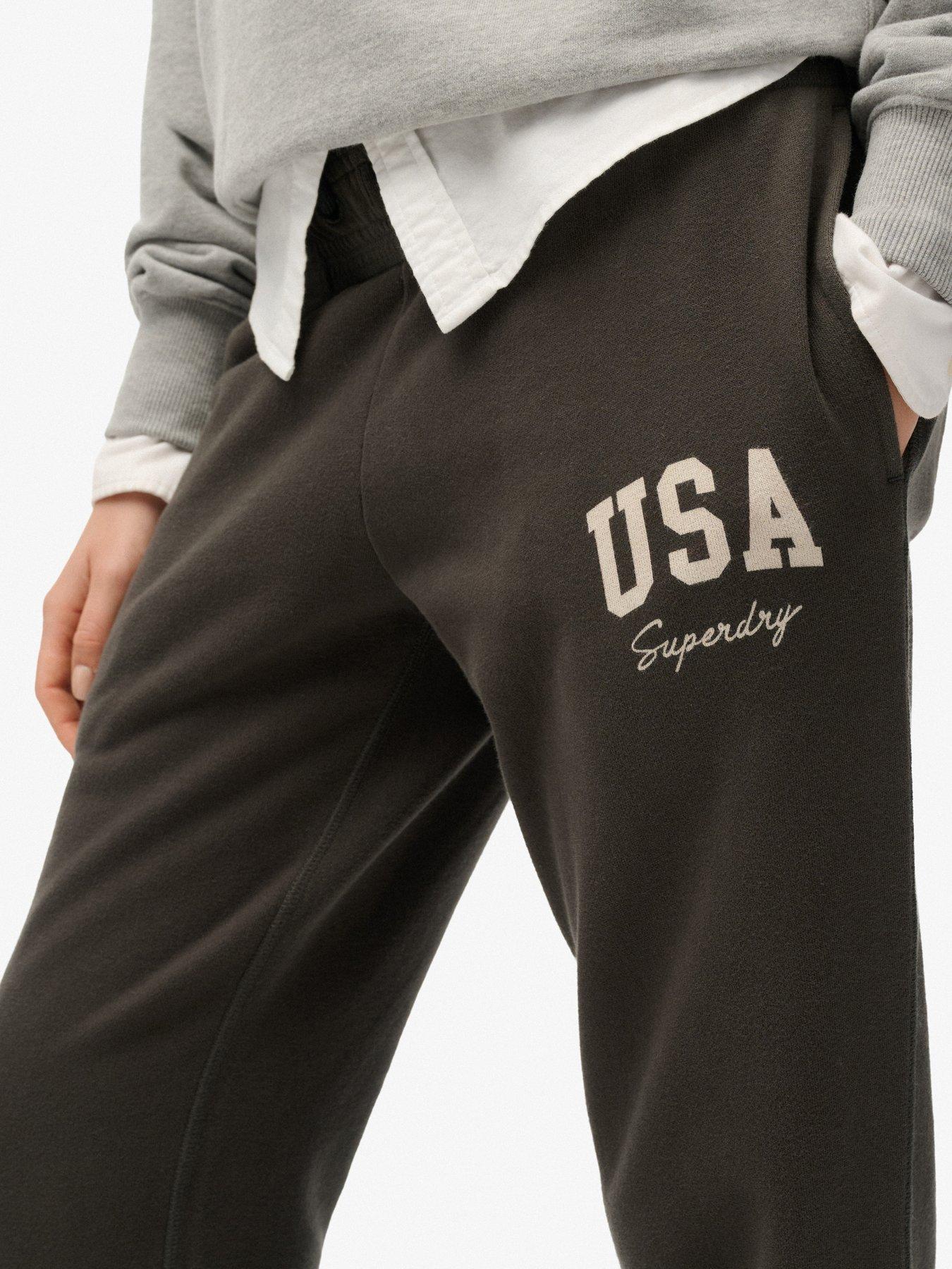 Image 6 of 6 of Superdry Athletic Essentials Low Rise Flare Joggers - Grey