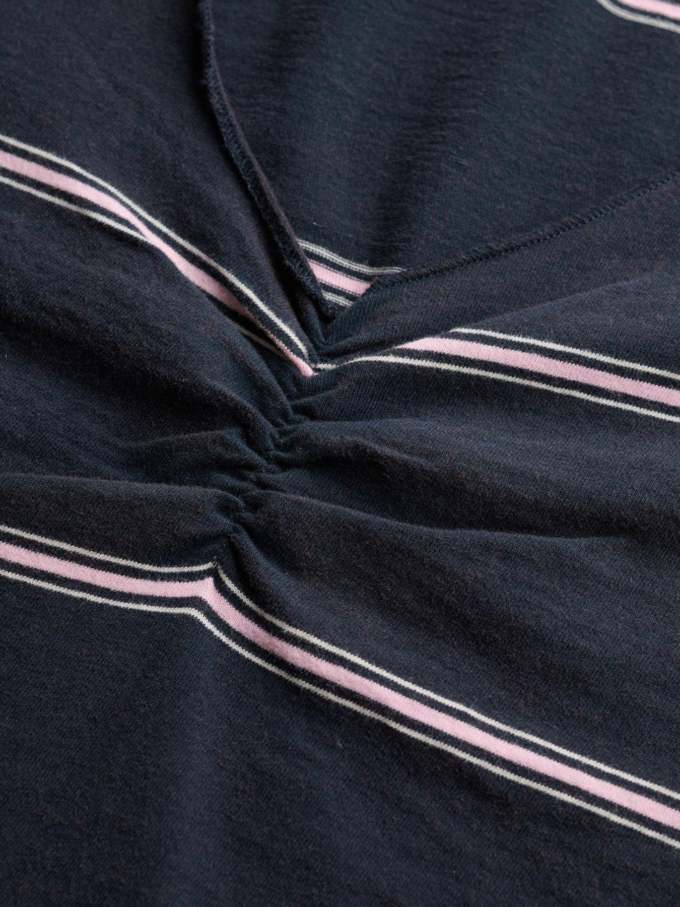Image 6 of 6 of Superdry Athletic Essentials Gathered Pattern Top - Navy