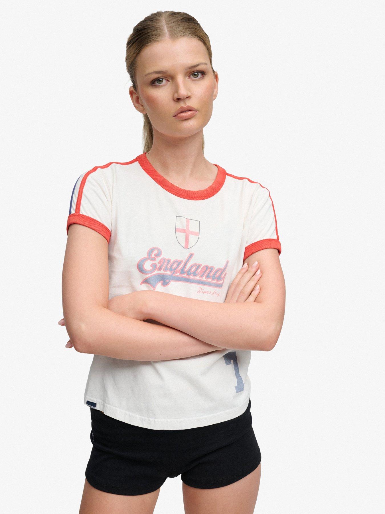 Superdry Athletic Football Stripe T-shirt - White