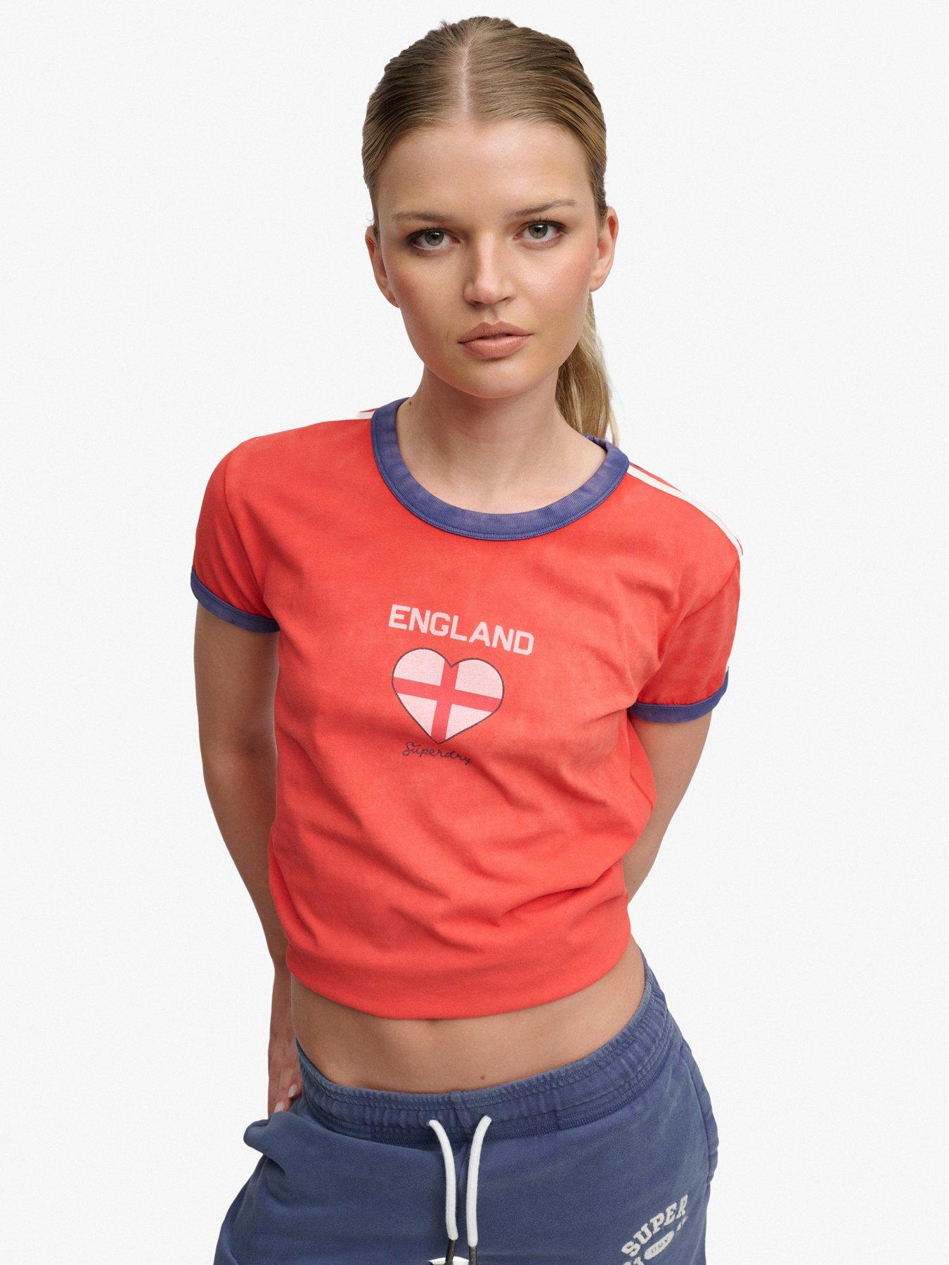 Superdry Athletic Football Stripe T-shirt - Red