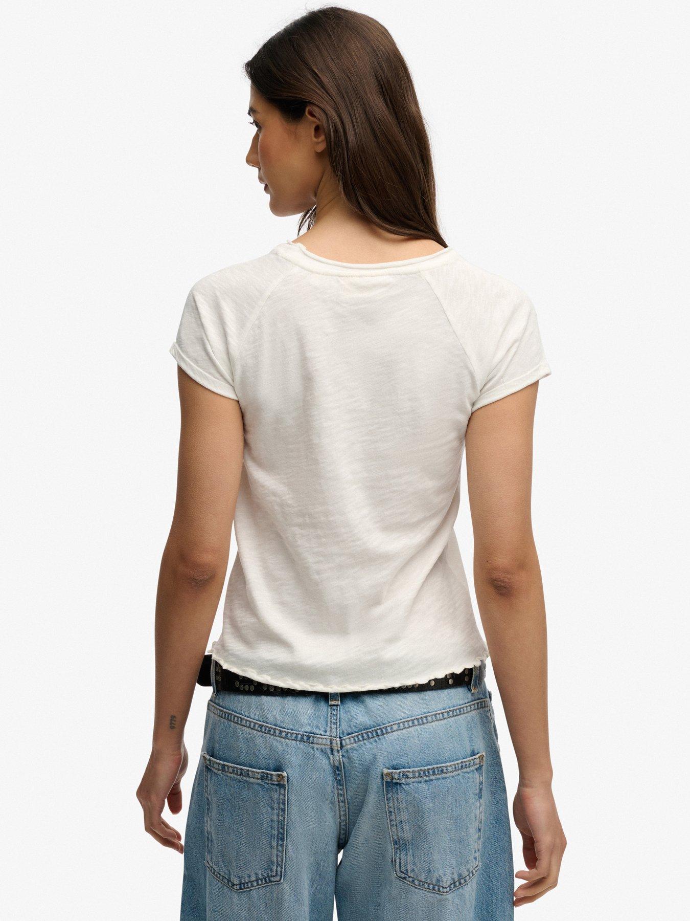 Image 2 of 5 of Superdry Athletic Essentials Slub Graphic T-shirt - White