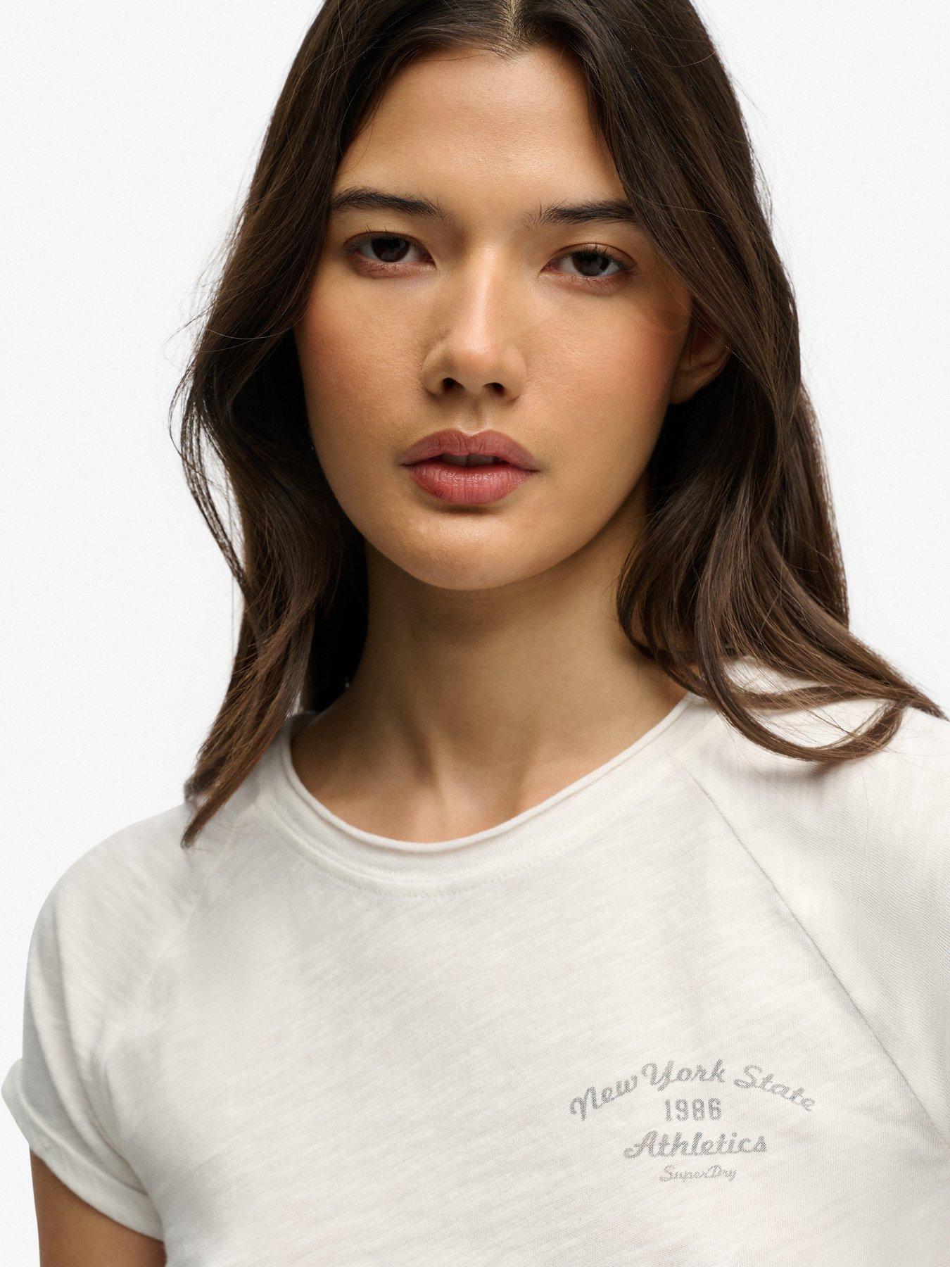 Image 4 of 5 of Superdry Athletic Essentials Slub Graphic T-shirt - White