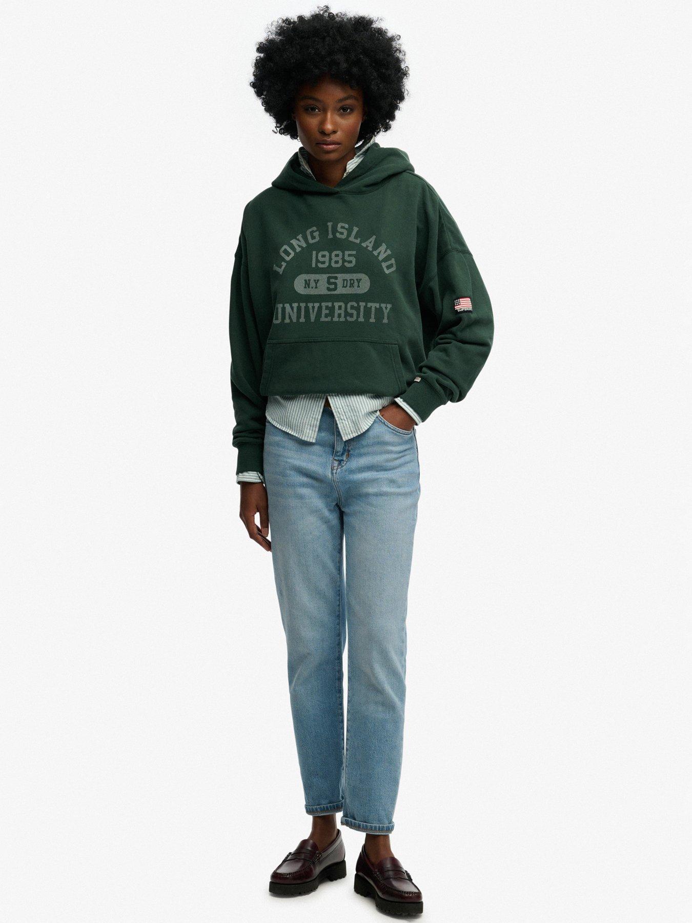 Image 3 of 6 of Superdry Athletic Essentials Relaxed Hoodie - Green