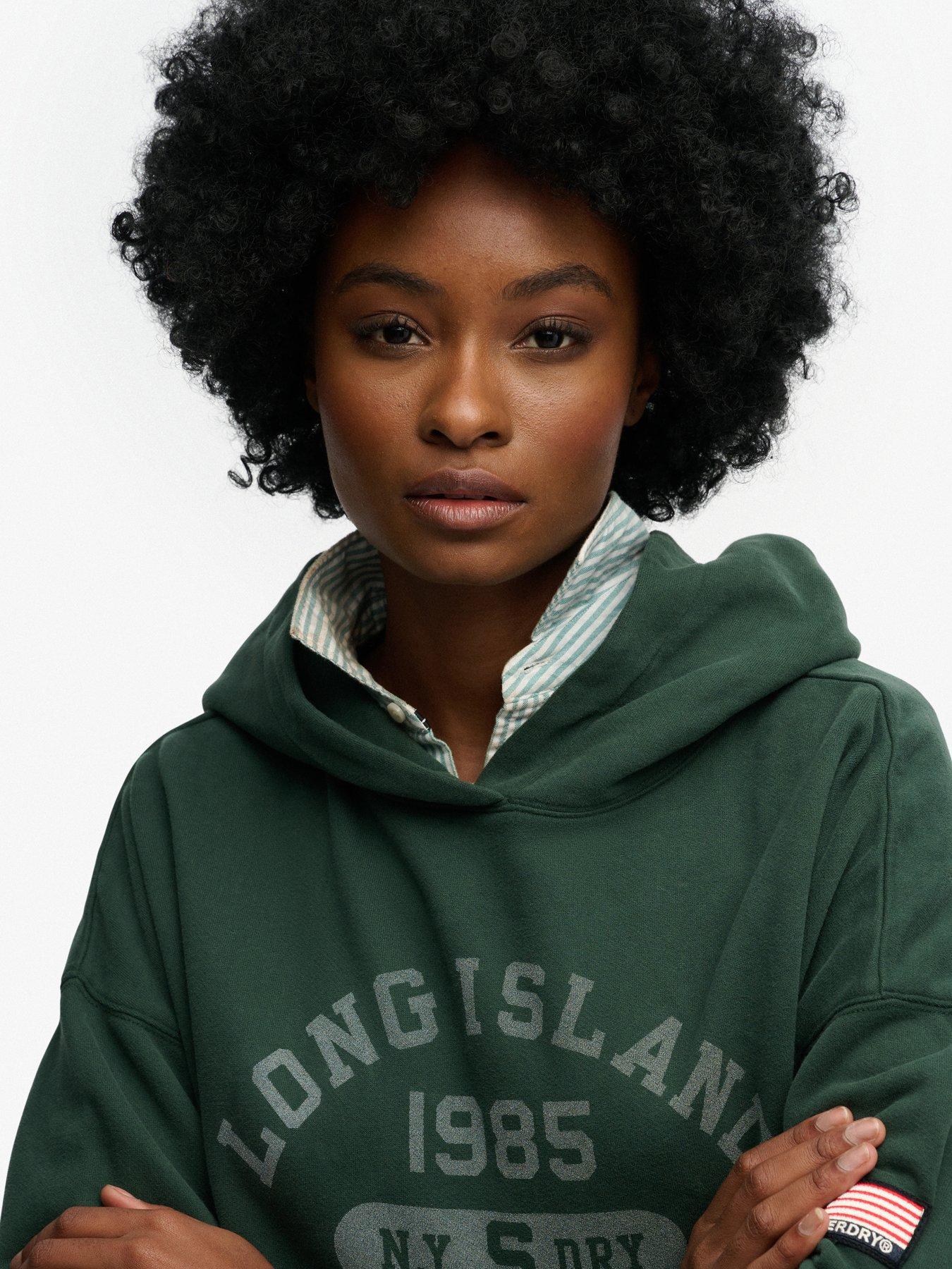 Image 4 of 6 of Superdry Athletic Essentials Relaxed Hoodie - Green