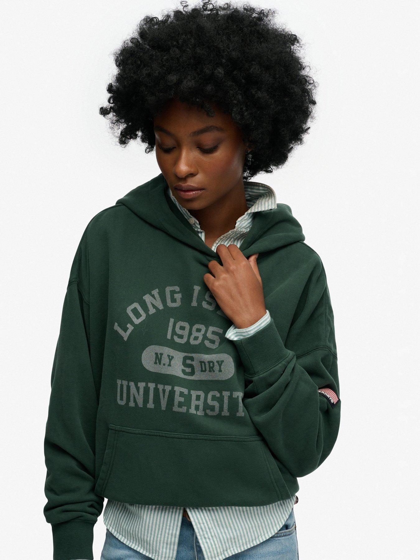 Image 5 of 6 of Superdry Athletic Essentials Relaxed Hoodie - Green