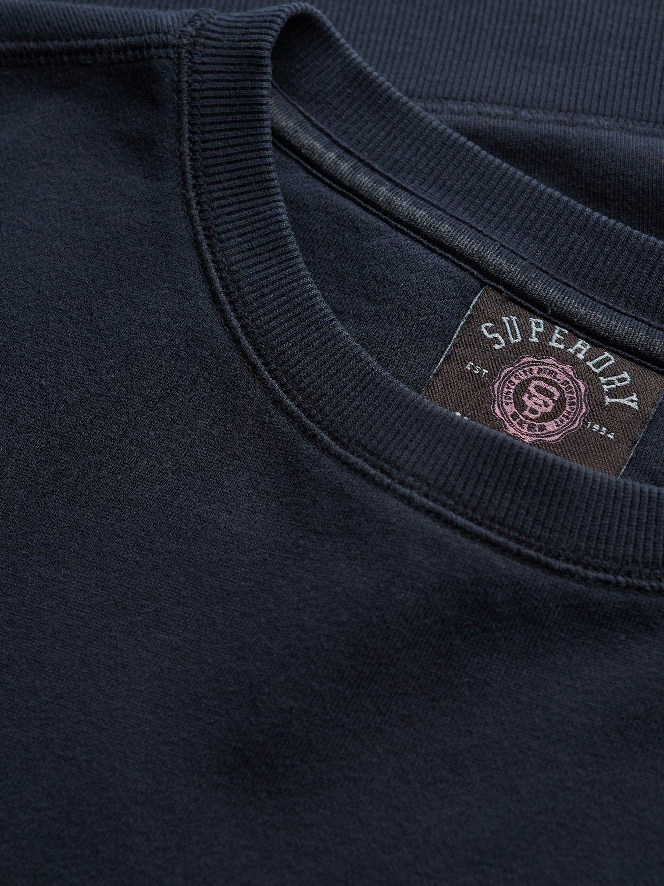 Image 6 of 6 of Superdry Essential Logo Relaxed Crew Sweatshirt - Navy