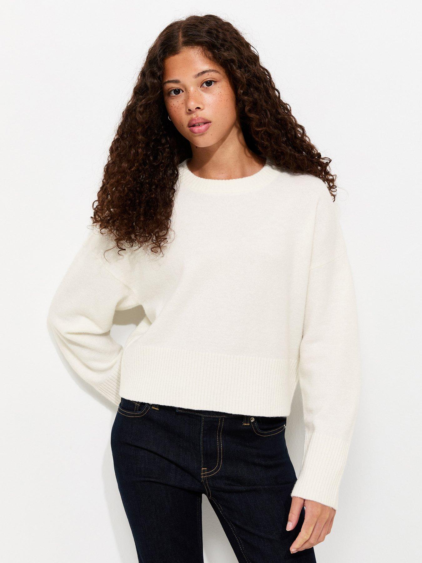 New Look 915 Girls Off White Knitted Long Sleeve Jumper