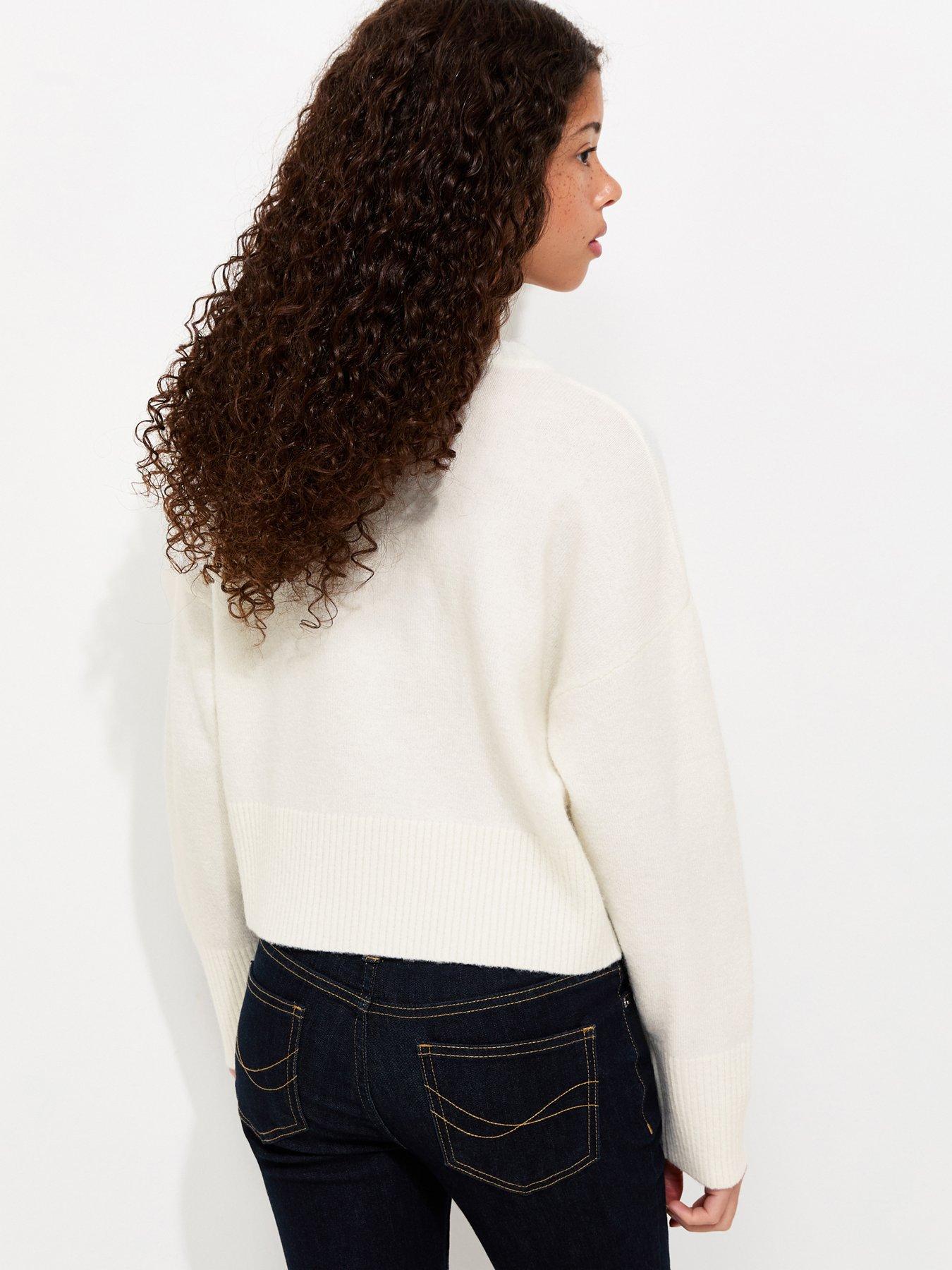 Image 2 of 5 of New Look 915 Girls Off White Knitted Long Sleeve Jumper